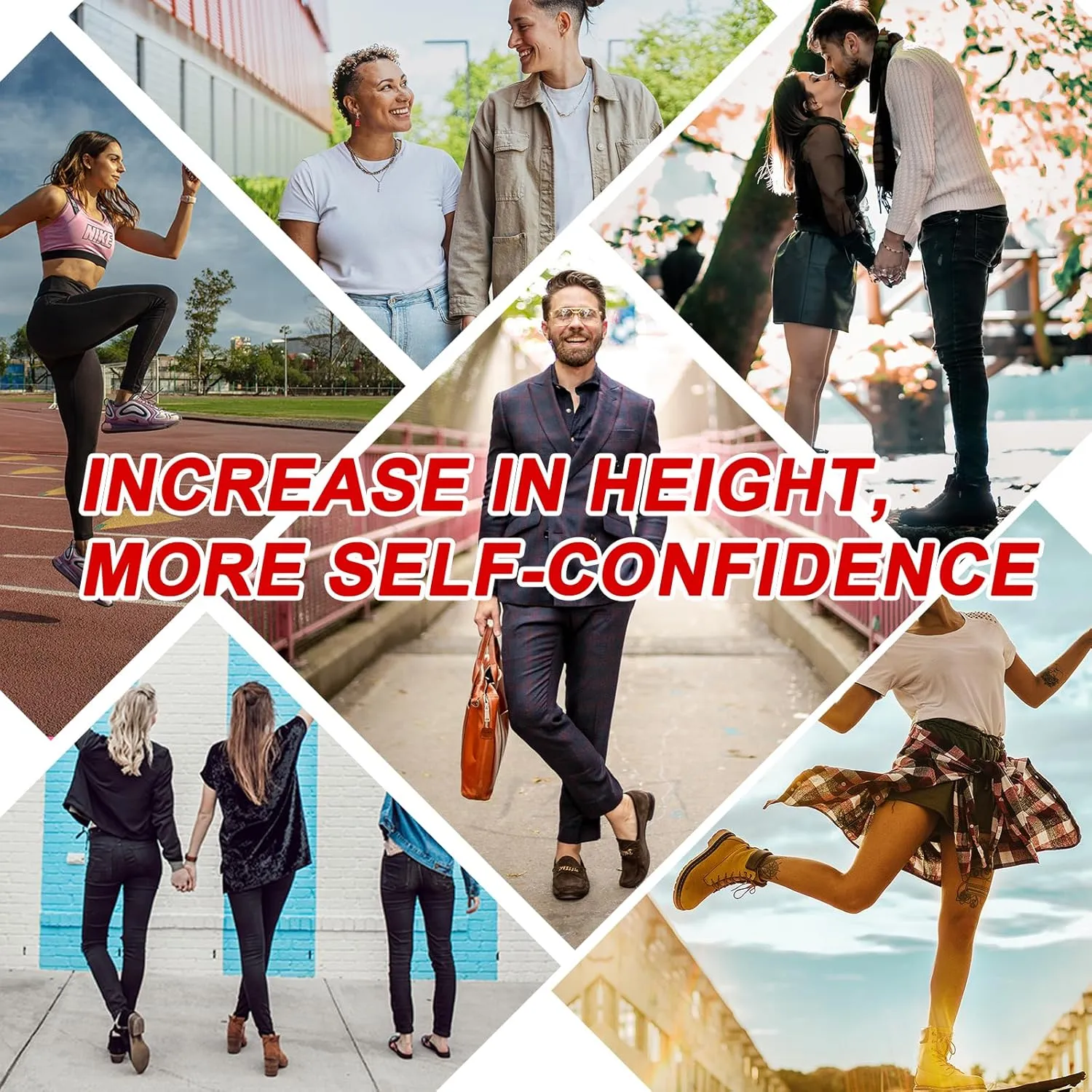 Ailaka Height Increase Insoles for Men Women, Honeycomb Shock Absorbing Cushion Insoles, Replacement Full Length Sports Shoe Height Inserts Height Elevation