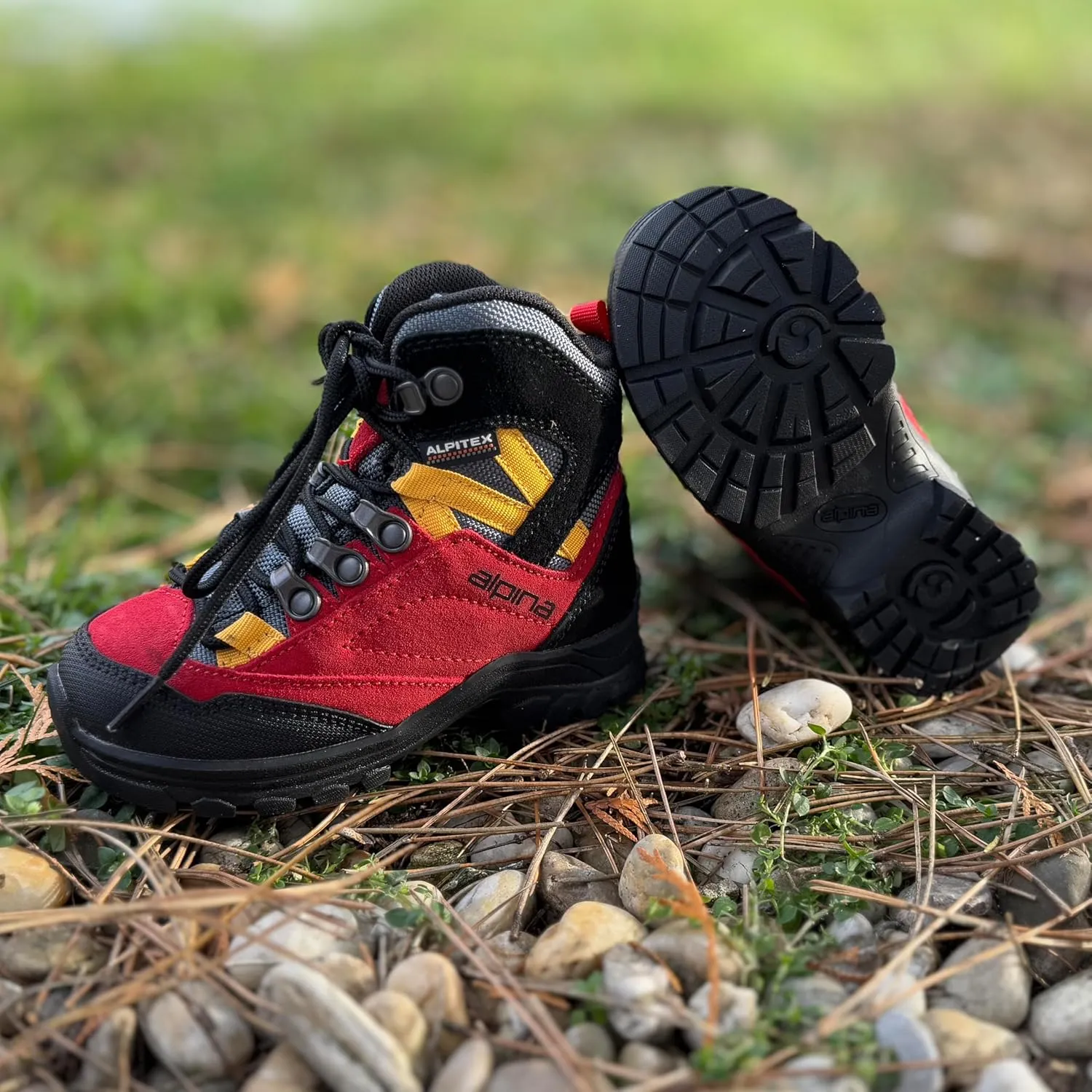 Alpina Kids Boots | Waterproof Hiking Shoes | Durable Full Leather | Lightweight Breathable | Slip Resistant
