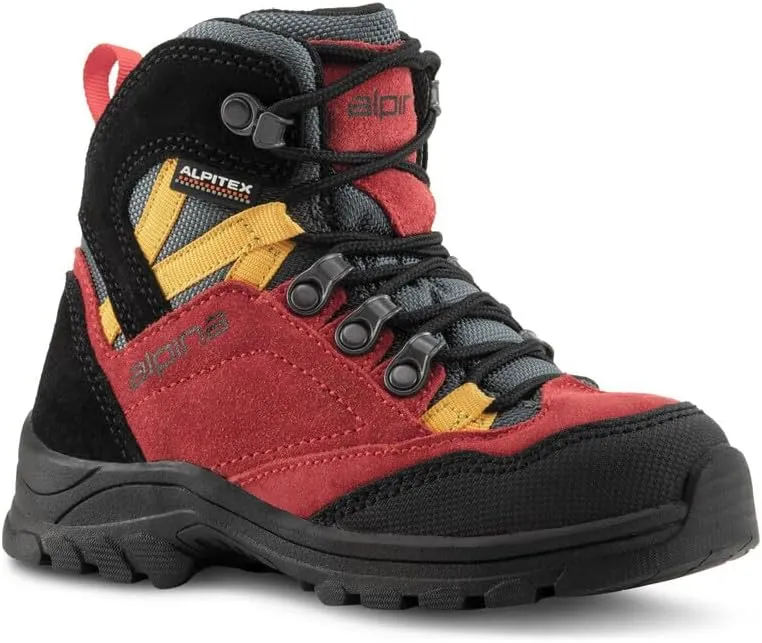 Alpina Kids Boots | Waterproof Hiking Shoes | Durable Full Leather | Lightweight Breathable | Slip Resistant