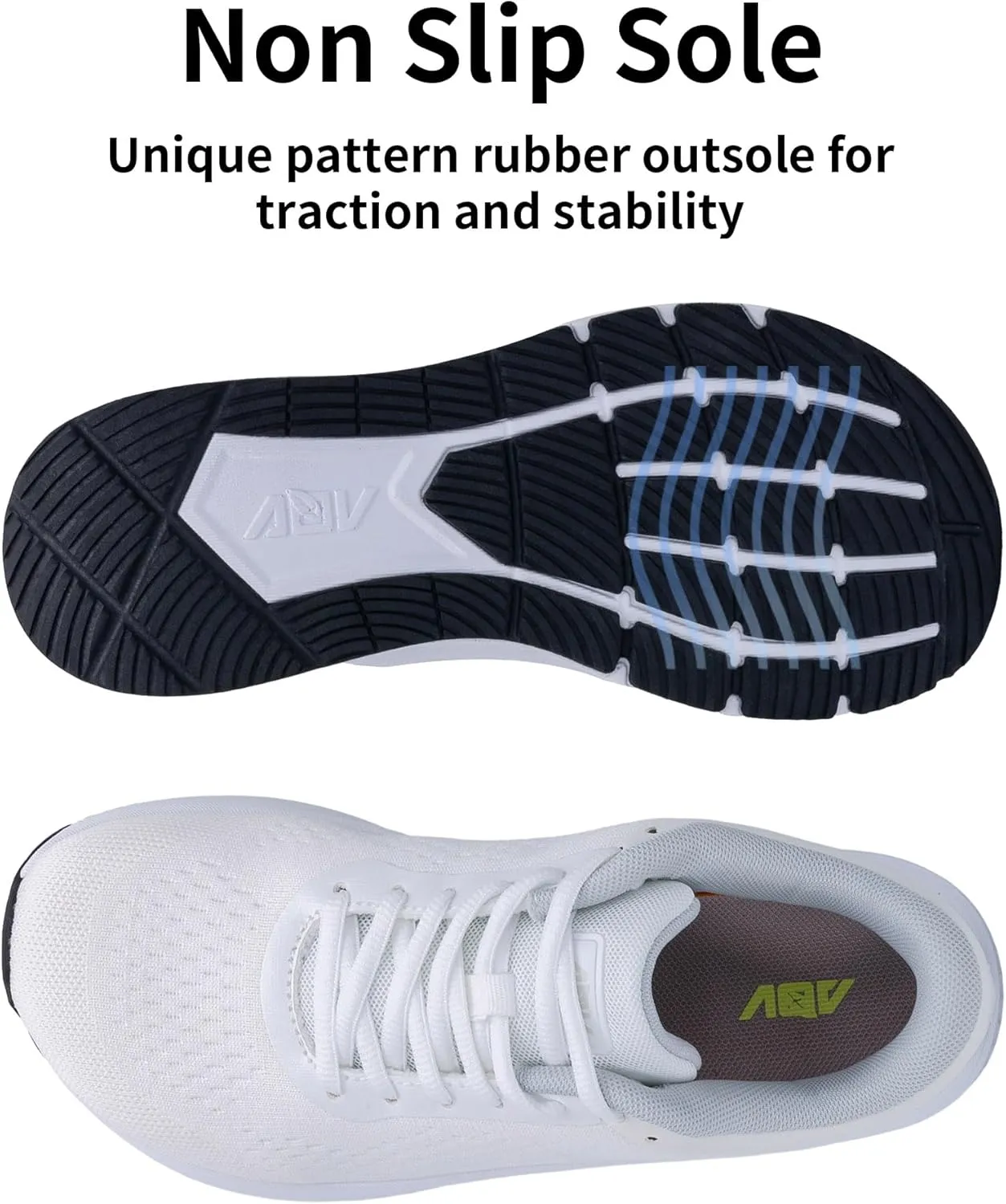 AOV Wide Toe Box Shoes Women Arch Support Walking Shoes Plantar Fasciitis Orthotic Tennis Sneakers