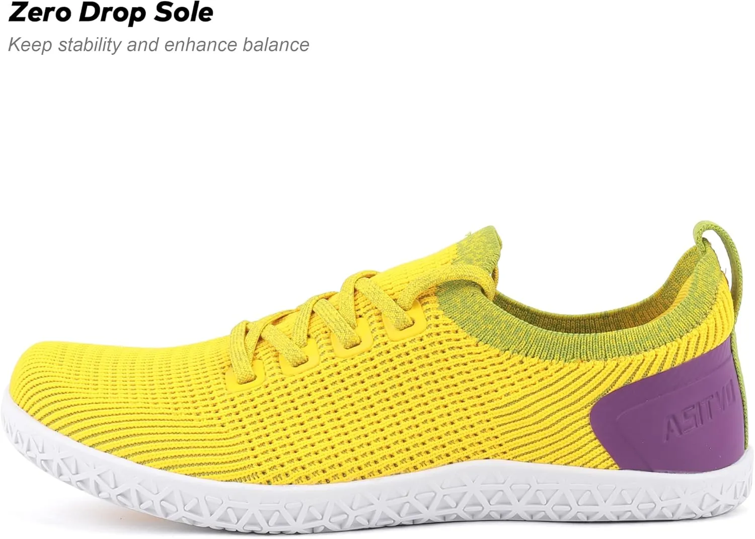 ASITVO Wide Women's Barefoot Zero Drop Sole Minimalist Width Toe Box Walking Shoes Sneakers Colourful Knit Upper