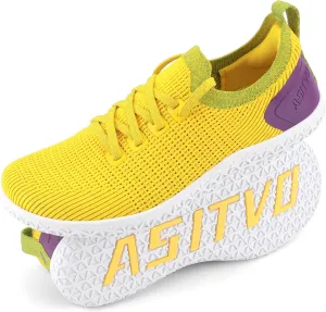 ASITVO Wide Women's Barefoot Zero Drop Sole Minimalist Width Toe Box Walking Shoes Sneakers Colourful Knit Upper