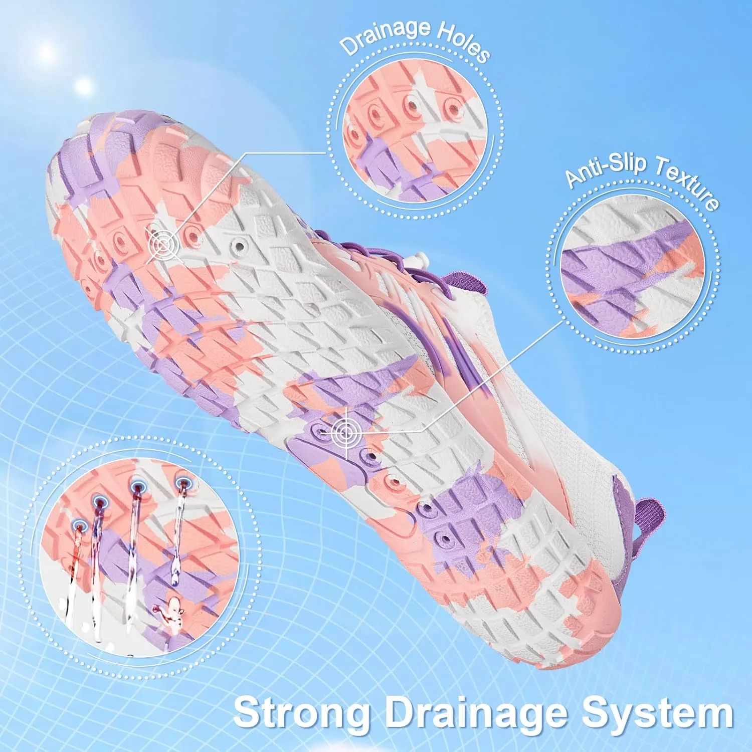 ATHMILE Water Shoes for Women Men Quick-Dry Lightweight Barefoot Beach Pool Aqua Shoes for Swim Hiking Snorkeling Kayak