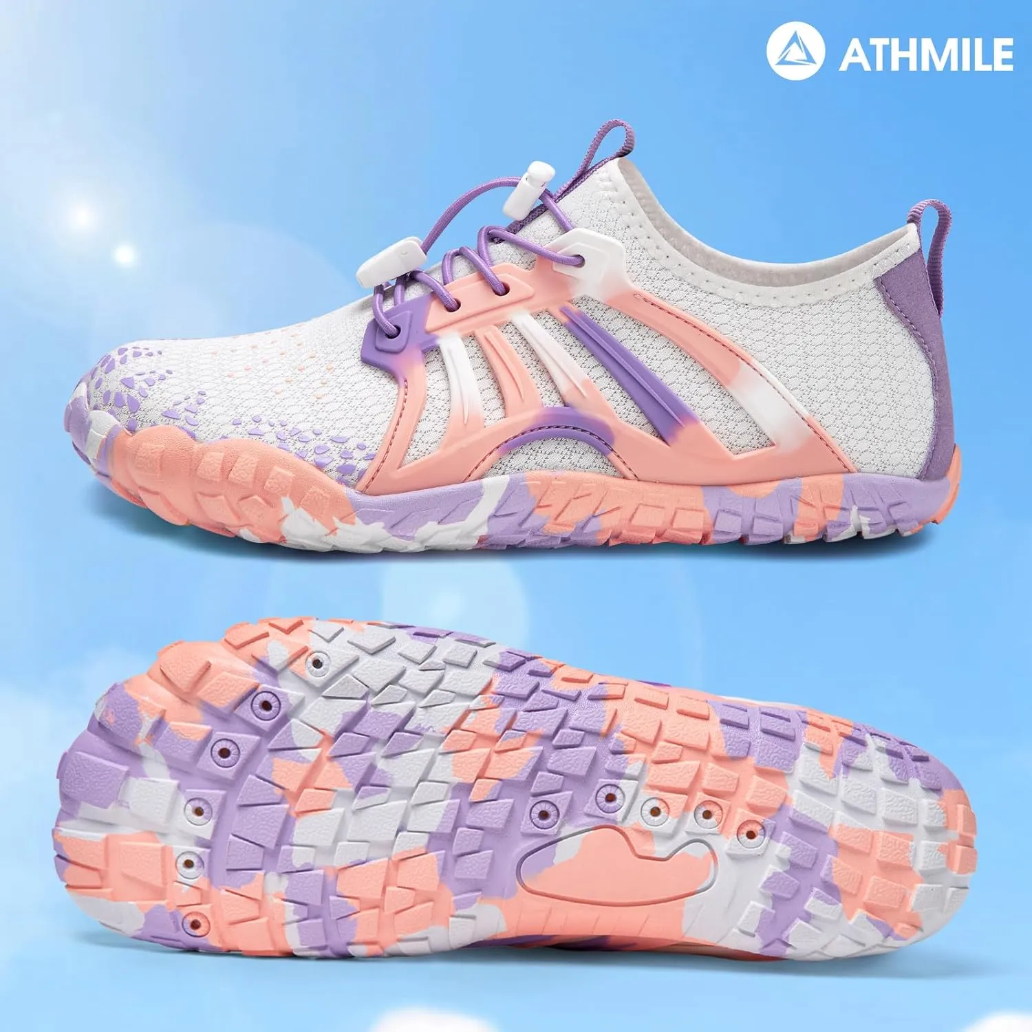 ATHMILE Water Shoes for Women Men Quick-Dry Lightweight Barefoot Beach Pool Aqua Shoes for Swim Hiking Snorkeling Kayak