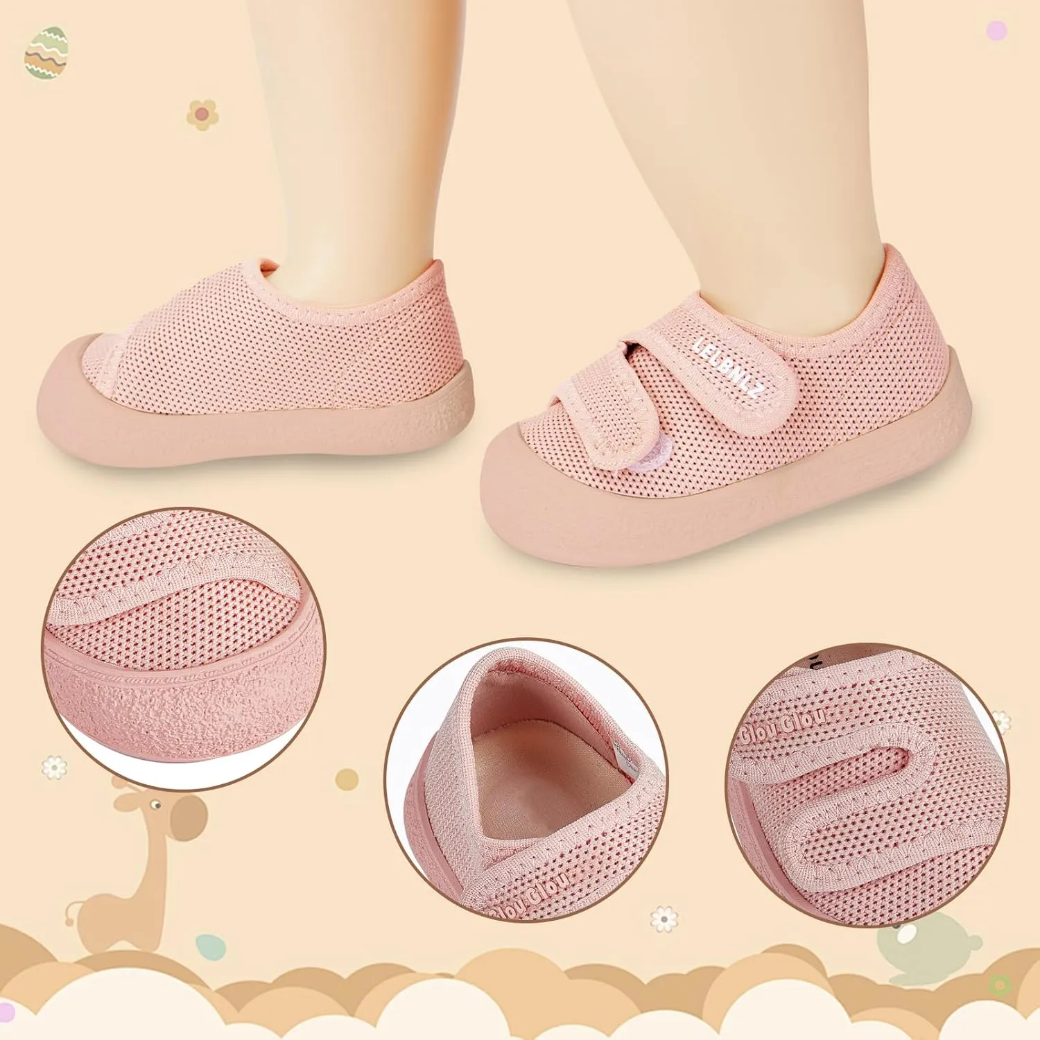 Baby Shoes Boys Girls First Walking Lightweight Non-Slip Toddler Sneakers Infant Tennis Shoes 6 9 12 18 20 24 Months