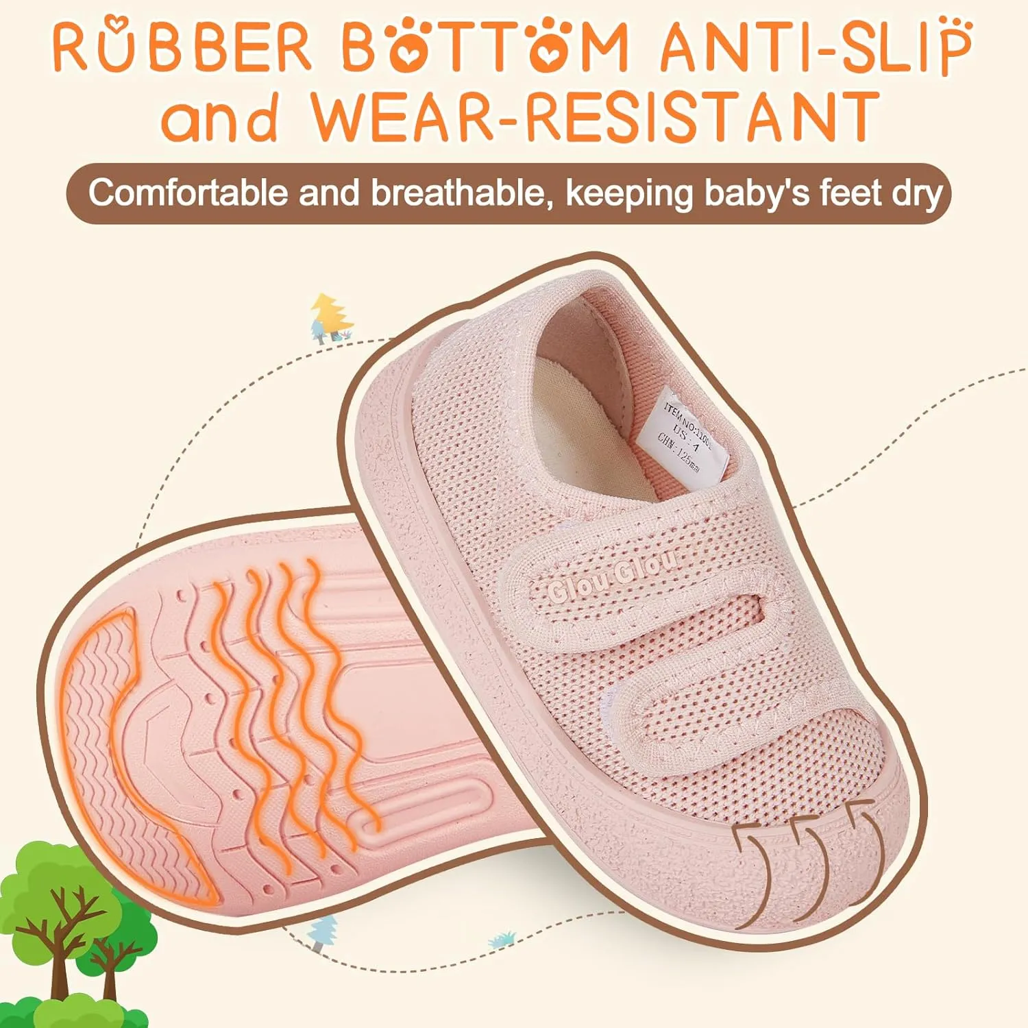 Baby Shoes Boys Girls First Walking Lightweight Non-Slip Toddler Sneakers Infant Tennis Shoes 6 9 12 18 20 24 Months