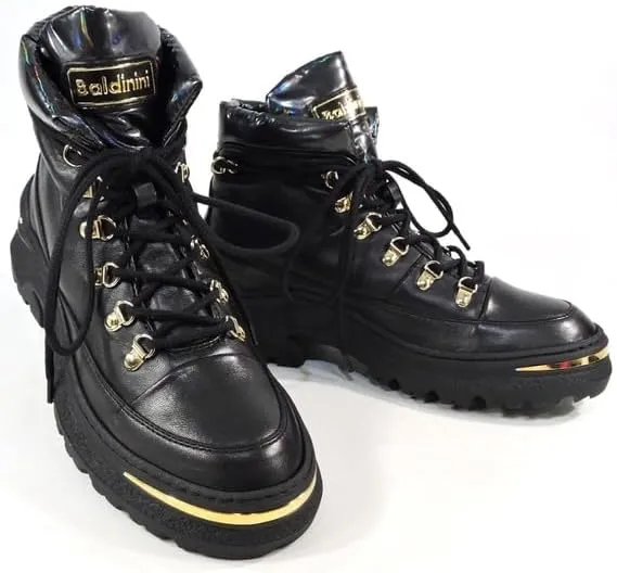 Baldinini Women's Black Leather Winter Fashion Booties