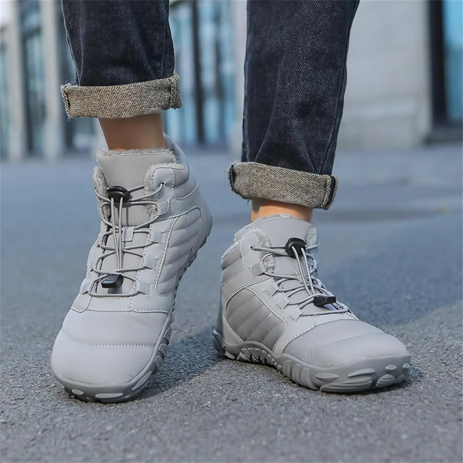 Barefoot Hiking Boots Women Waterproof Winter Barefoot Boots Insulated Warm Walking Hiking Boots for Women Trail Running Healthy Non-Slip Drop Zero Sole Wide Toe Box Comfortable Sneakers