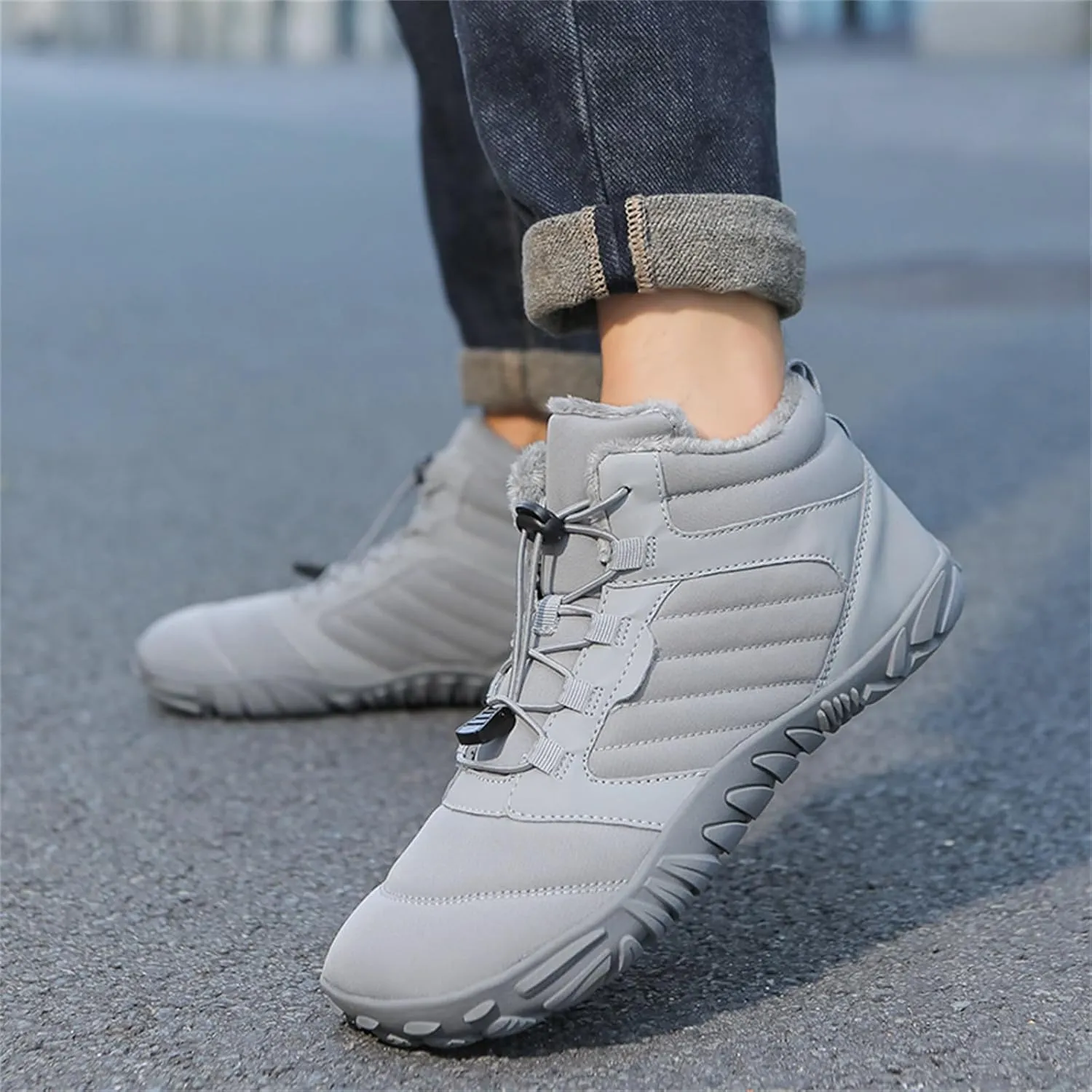 Barefoot Hiking Boots Women Waterproof Winter Barefoot Boots Insulated Warm Walking Hiking Boots for Women Trail Running Healthy Non-Slip Drop Zero Sole Wide Toe Box Comfortable Sneakers