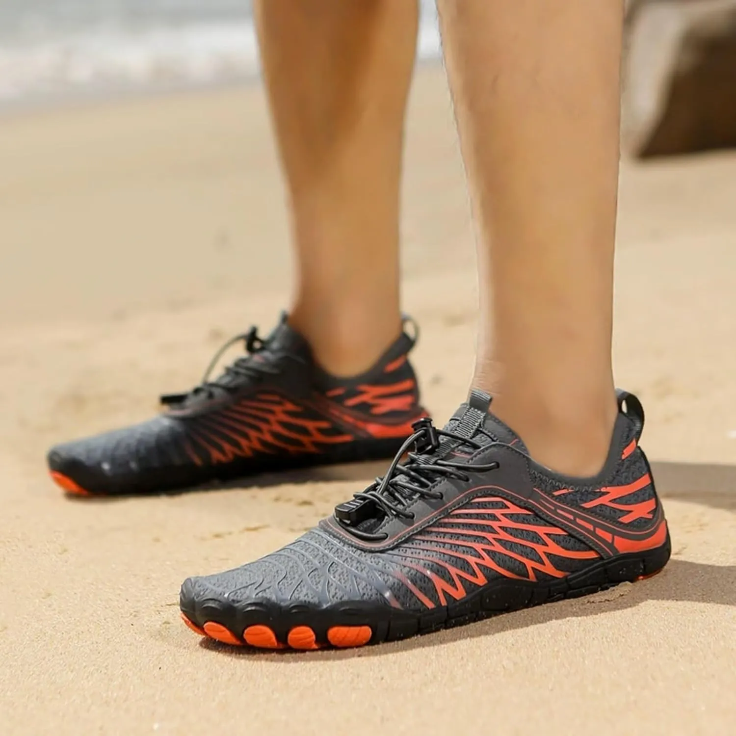 Barefoot Shoes Women Men Grounding Water Shoes Wide Toe Box Zero Drop Toe Gym Training Sneakers Quick Dry Aqua Swim Indoor Fitness Powerlifting & Squat Sneakers