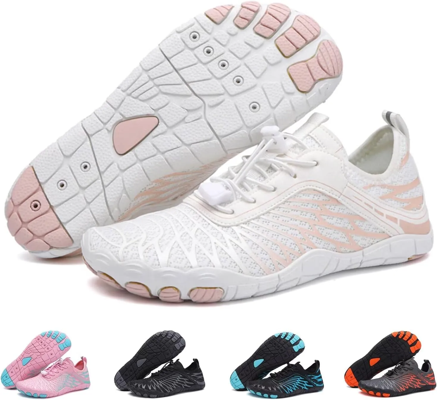 Barefoot Shoes Women Men Grounding Water Shoes Wide Toe Box Zero Drop Toe Gym Training Sneakers Quick Dry Aqua Swim Indoor Fitness Powerlifting & Squat Sneakers