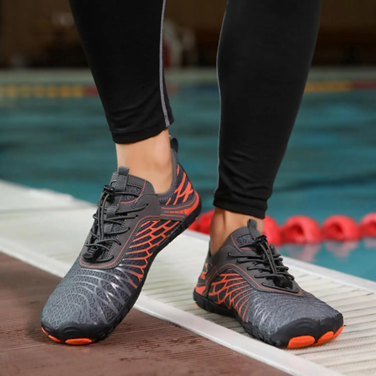 Barefoot Shoes Women Men Grounding Water Shoes Wide Toe Box Zero Drop Toe Gym Training Sneakers Quick Dry Aqua Swim Indoor Fitness Powerlifting & Squat Sneakers