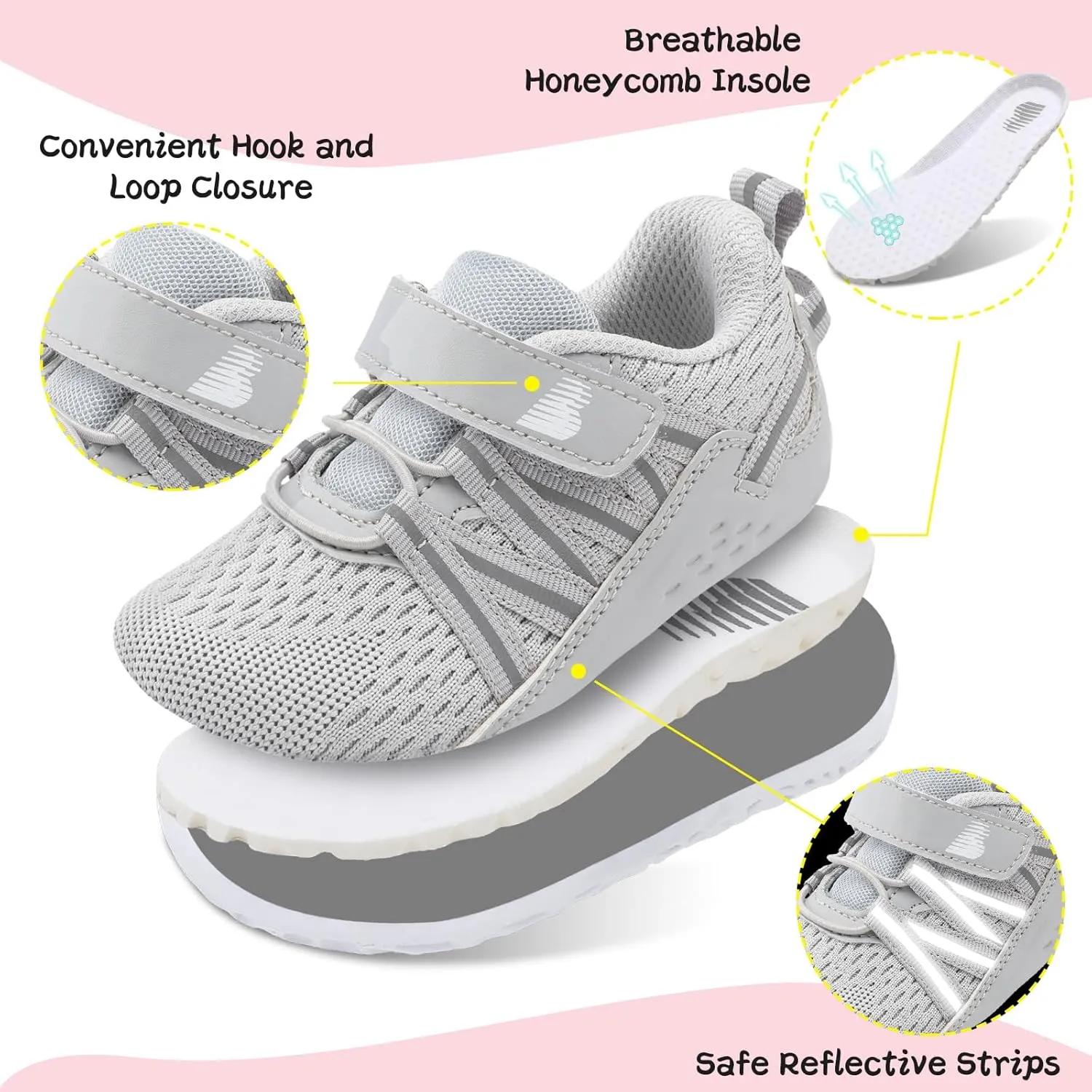 BARERUN Baby Sneakers Toddler Shoes Soft Anti-Slip Sole Newborn First Walkers Infant Toddler Breathable Athletic Running Shoes