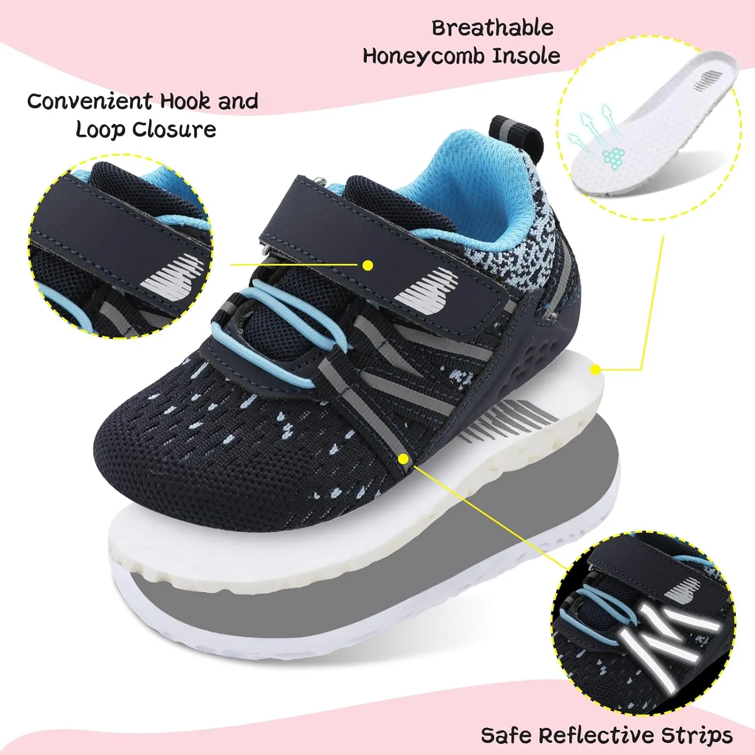 BARERUN Baby Sneakers Toddler Shoes Soft Anti-Slip Sole Newborn First Walkers Infant Toddler Breathable Athletic Running Shoes