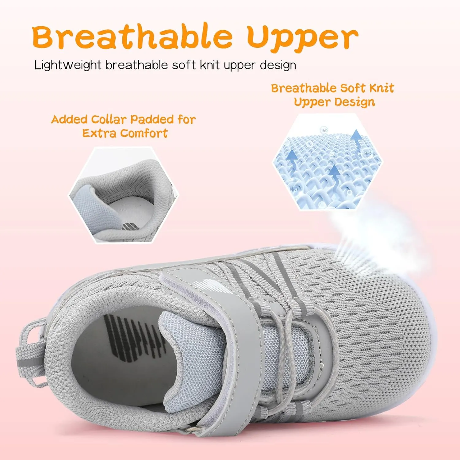 BARERUN Baby Sneakers Toddler Shoes Soft Anti-Slip Sole Newborn First Walkers Infant Toddler Breathable Athletic Running Shoes