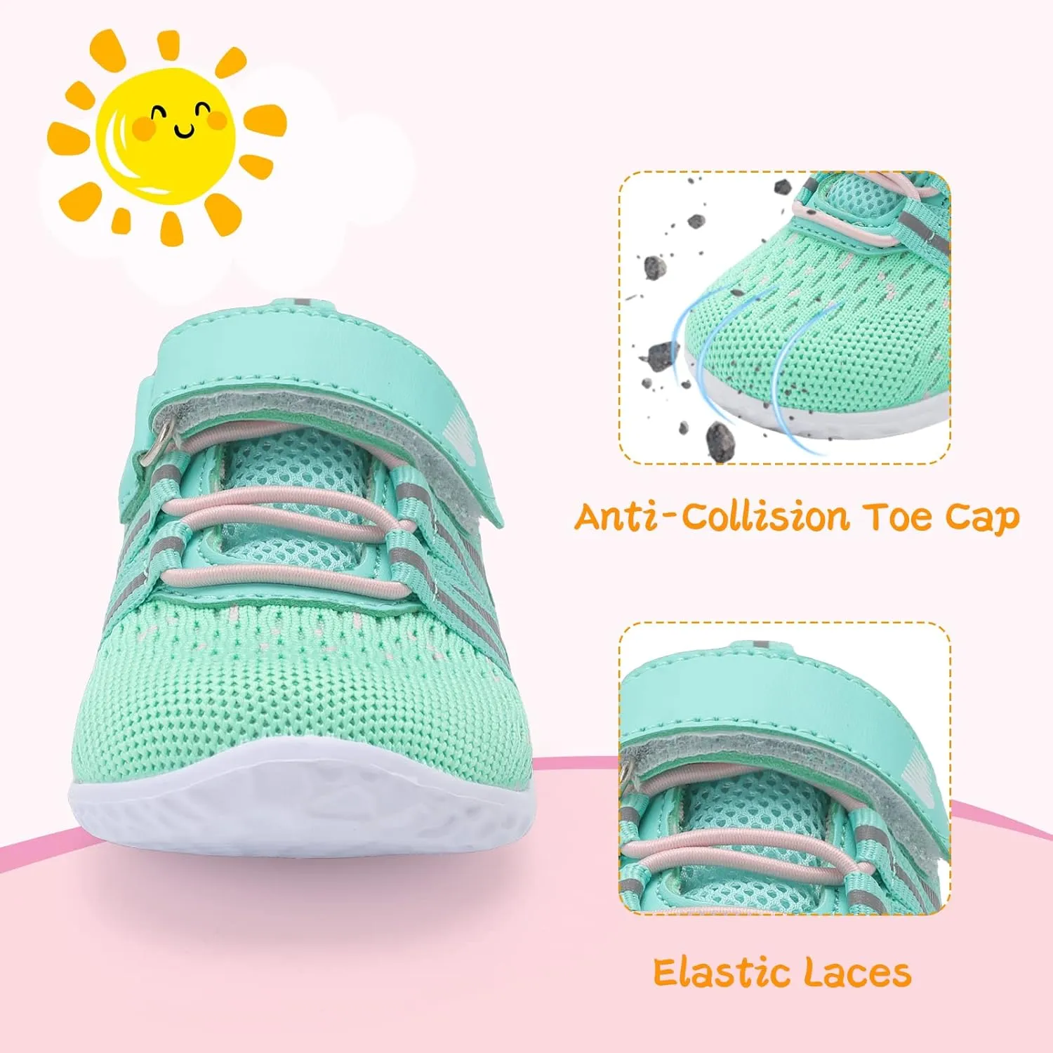 BARERUN Baby Sneakers Toddler Shoes Soft Anti-Slip Sole Newborn First Walkers Infant Toddler Breathable Athletic Running Shoes