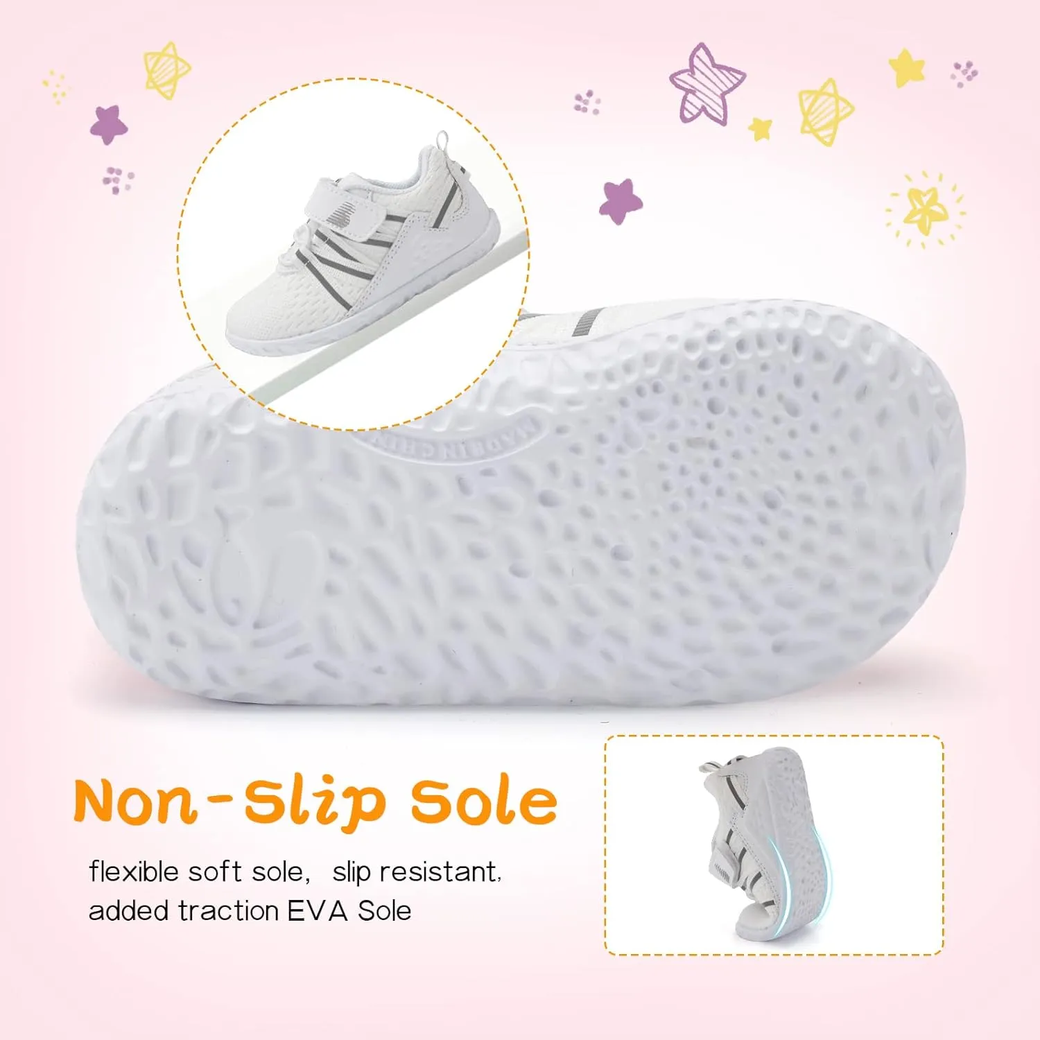 BARERUN Baby Sneakers Toddler Shoes Soft Anti-Slip Sole Newborn First Walkers Infant Toddler Breathable Athletic Running Shoes