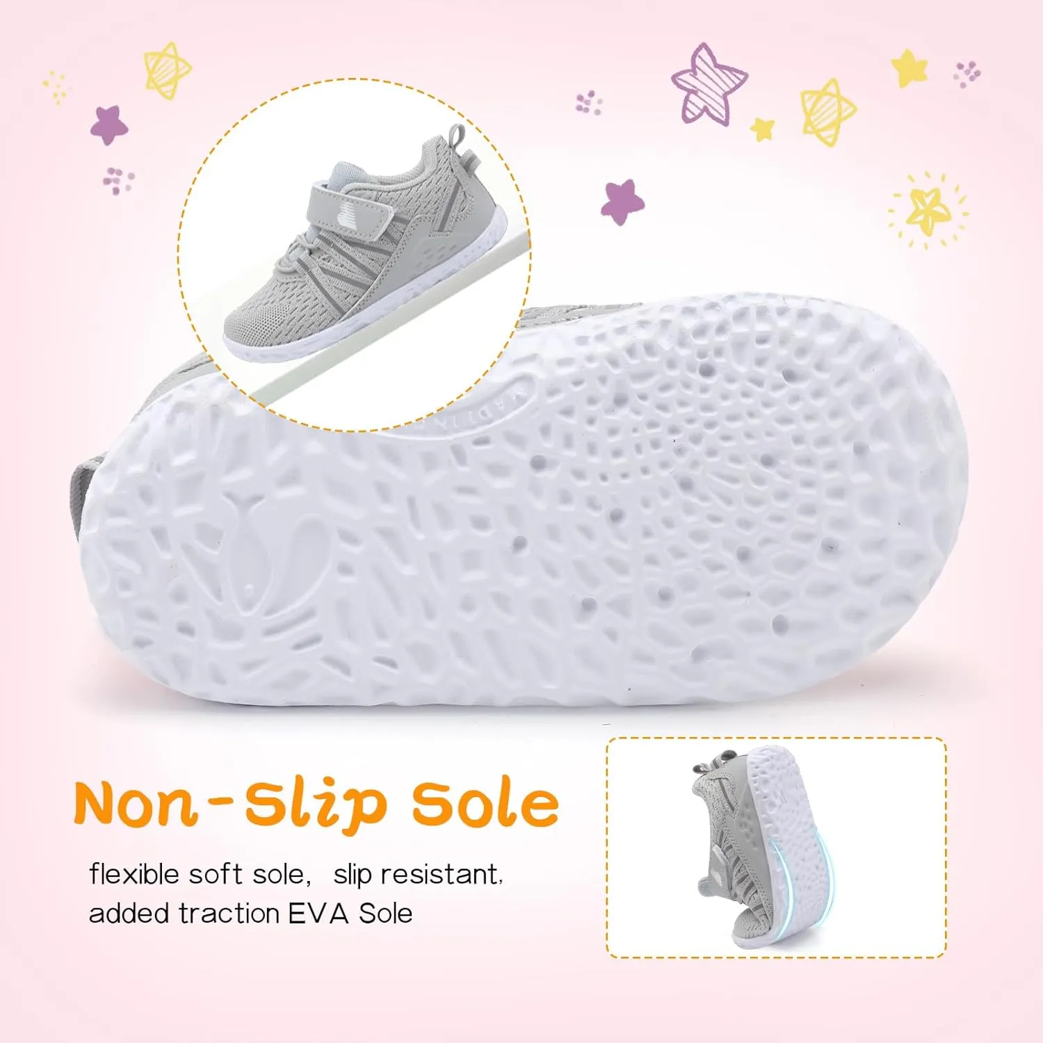 BARERUN Baby Sneakers Toddler Shoes Soft Anti-Slip Sole Newborn First Walkers Infant Toddler Breathable Athletic Running Shoes
