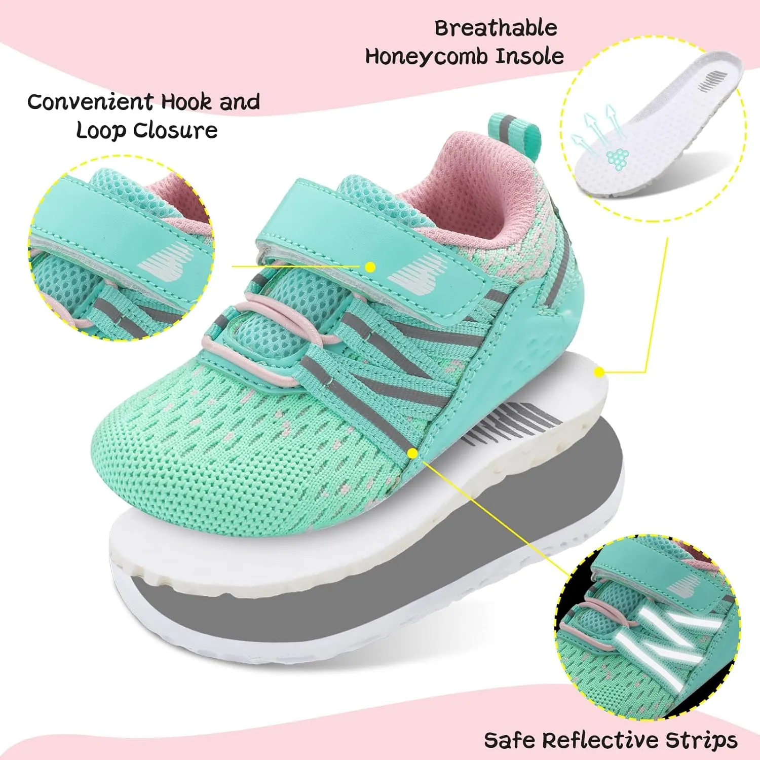 BARERUN Baby Sneakers Toddler Shoes Soft Anti-Slip Sole Newborn First Walkers Infant Toddler Breathable Athletic Running Shoes