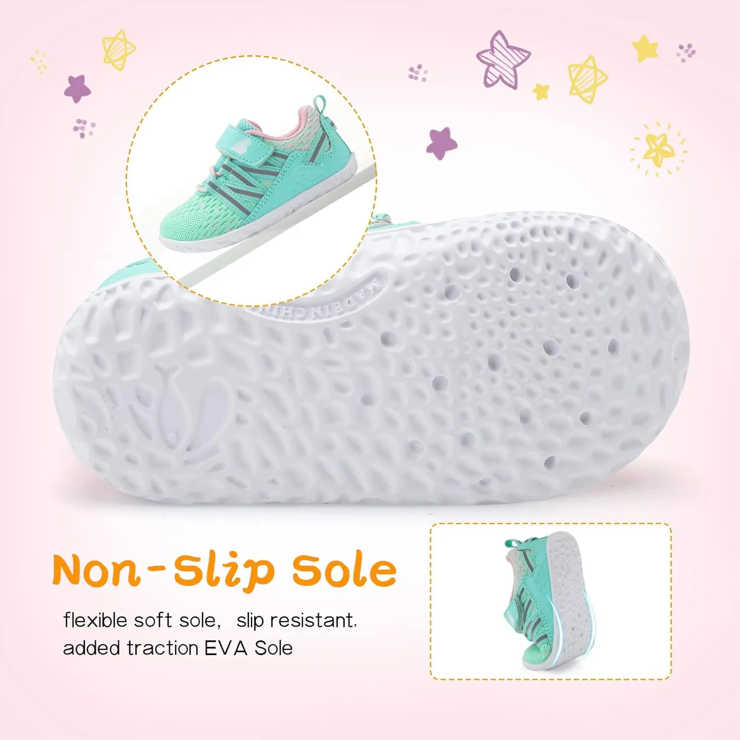 BARERUN Baby Sneakers Toddler Shoes Soft Anti-Slip Sole Newborn First Walkers Infant Toddler Breathable Athletic Running Shoes
