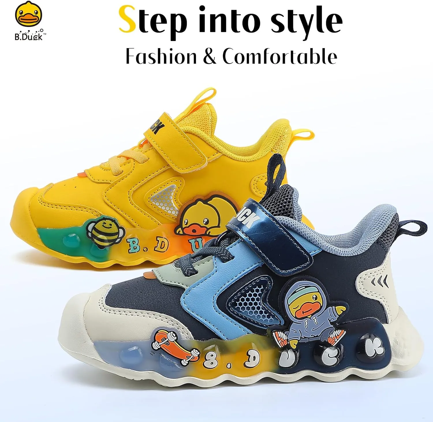 B.Duck Toddler Shoes for Girl and Boy [Toddler 4-Toddler 12] Kids Shoes Toddler Sneakers Girls Shoes Toddler Running Shoes Toddler Sneakers for Toddler/Little Kid Shoes