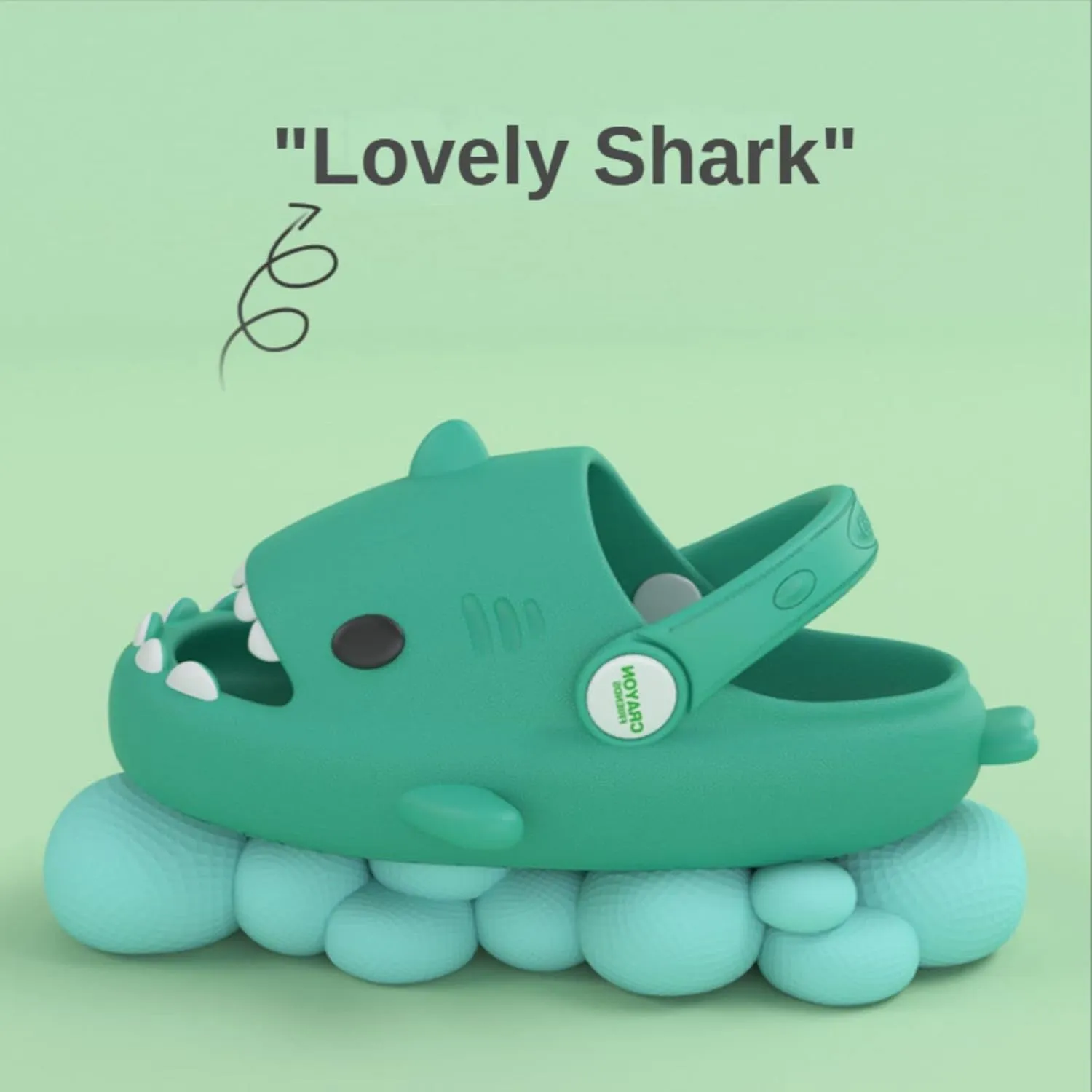 Boys Girl Cloud Shark Slides Non-Slip Novelty Open Toe Sandals Extremely Comfy Cushioned Thick Sole Indoor & Outdoor Cute Cartoon Shower Slippers