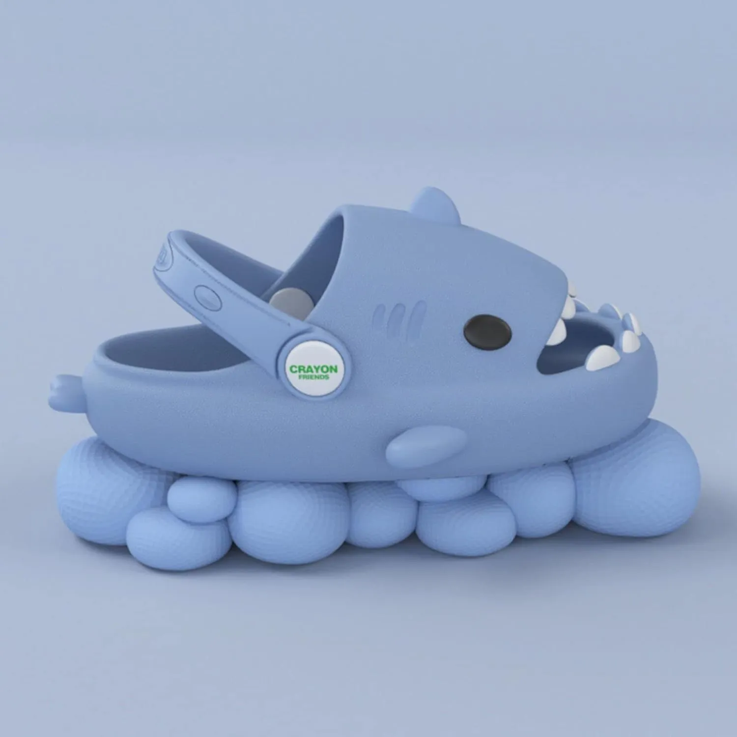 Boys Girl Cloud Shark Slides Non-Slip Novelty Open Toe Sandals Extremely Comfy Cushioned Thick Sole Indoor & Outdoor Cute Cartoon Shower Slippers
