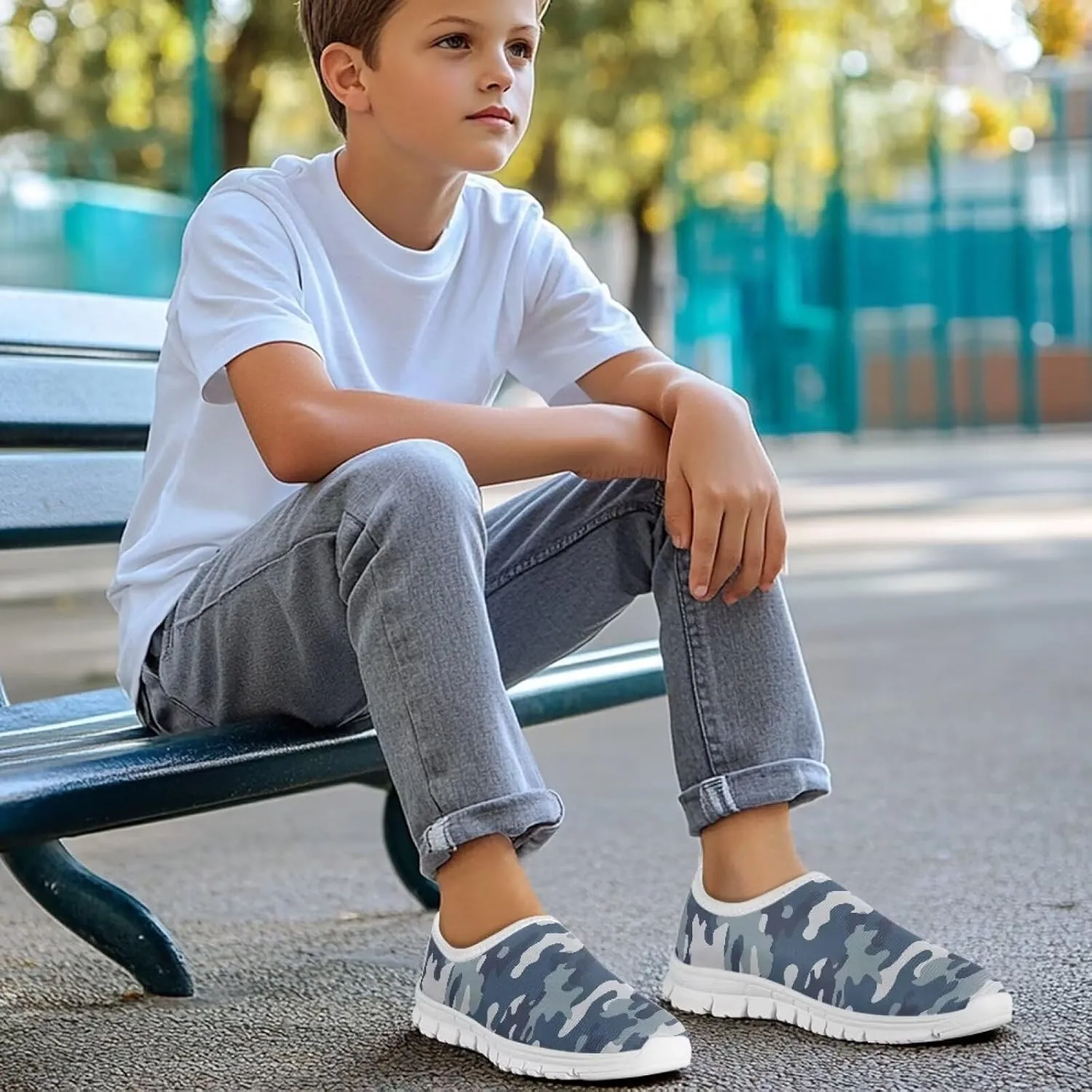 Boys Running School Shoes Funny Print Kids Casual Sneakers for Travel