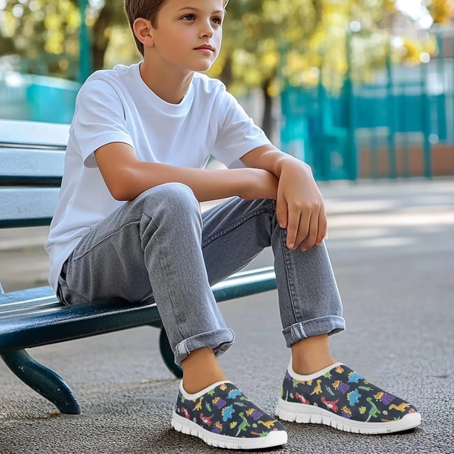 Boys School Running Shoes Kids 10-12 Non Slip Gym Athletic Shoes for Outdoor Activities