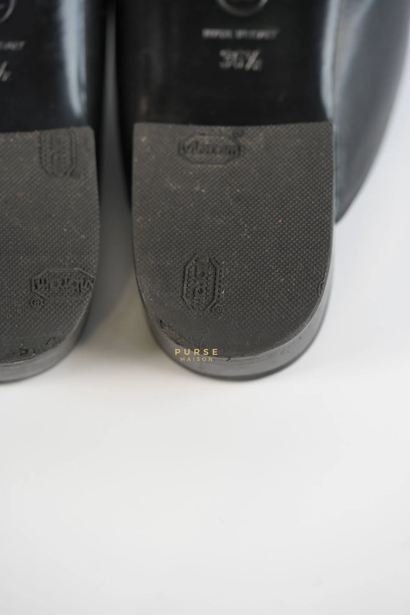 Braided Chain Mules in Black Leather Size 36.5 (23cm)