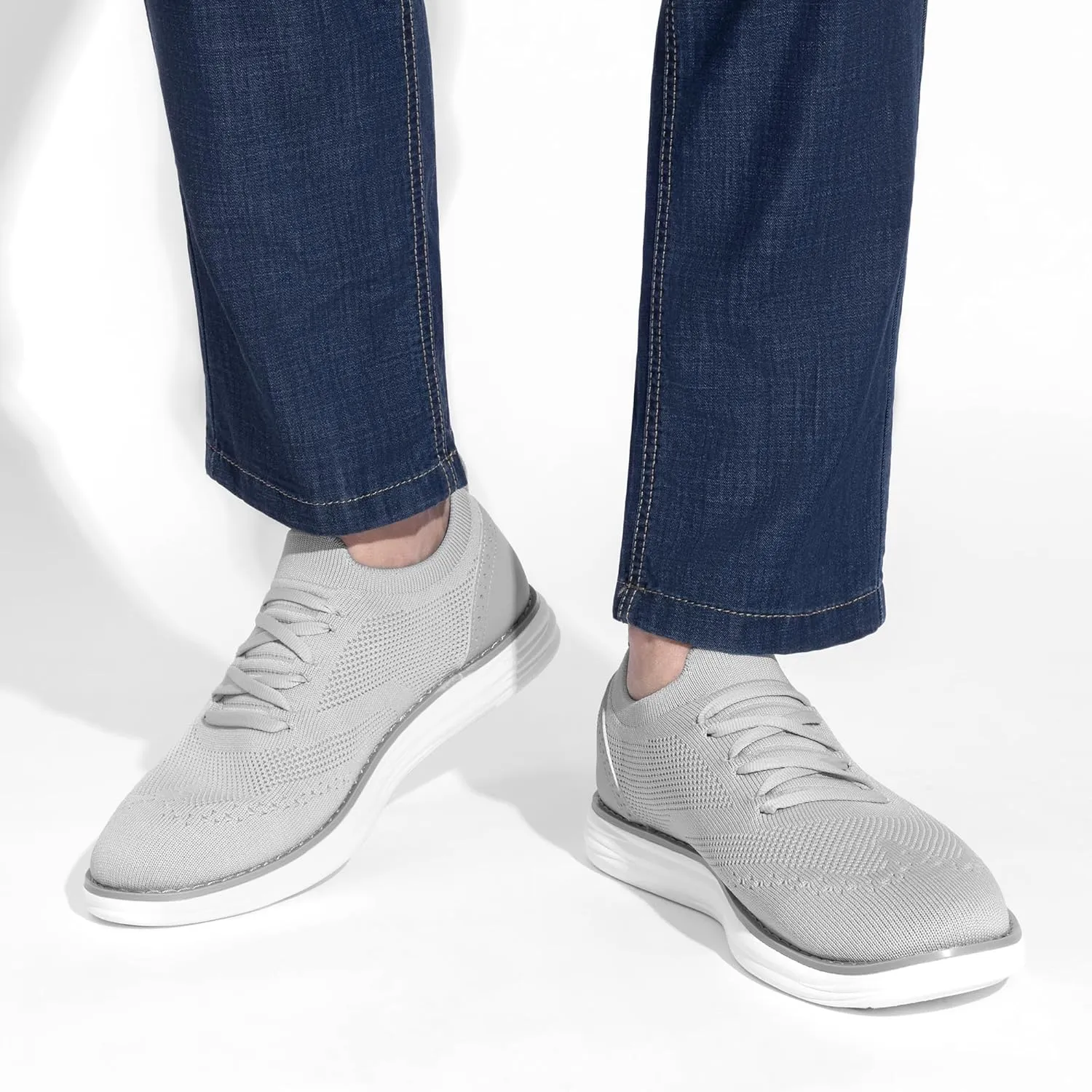 Bruno Marc Men's KnitFlex SmartCraft Mesh Oxfords Sneakers Casual Dress Lace-Up Lightweight Walking Shoes