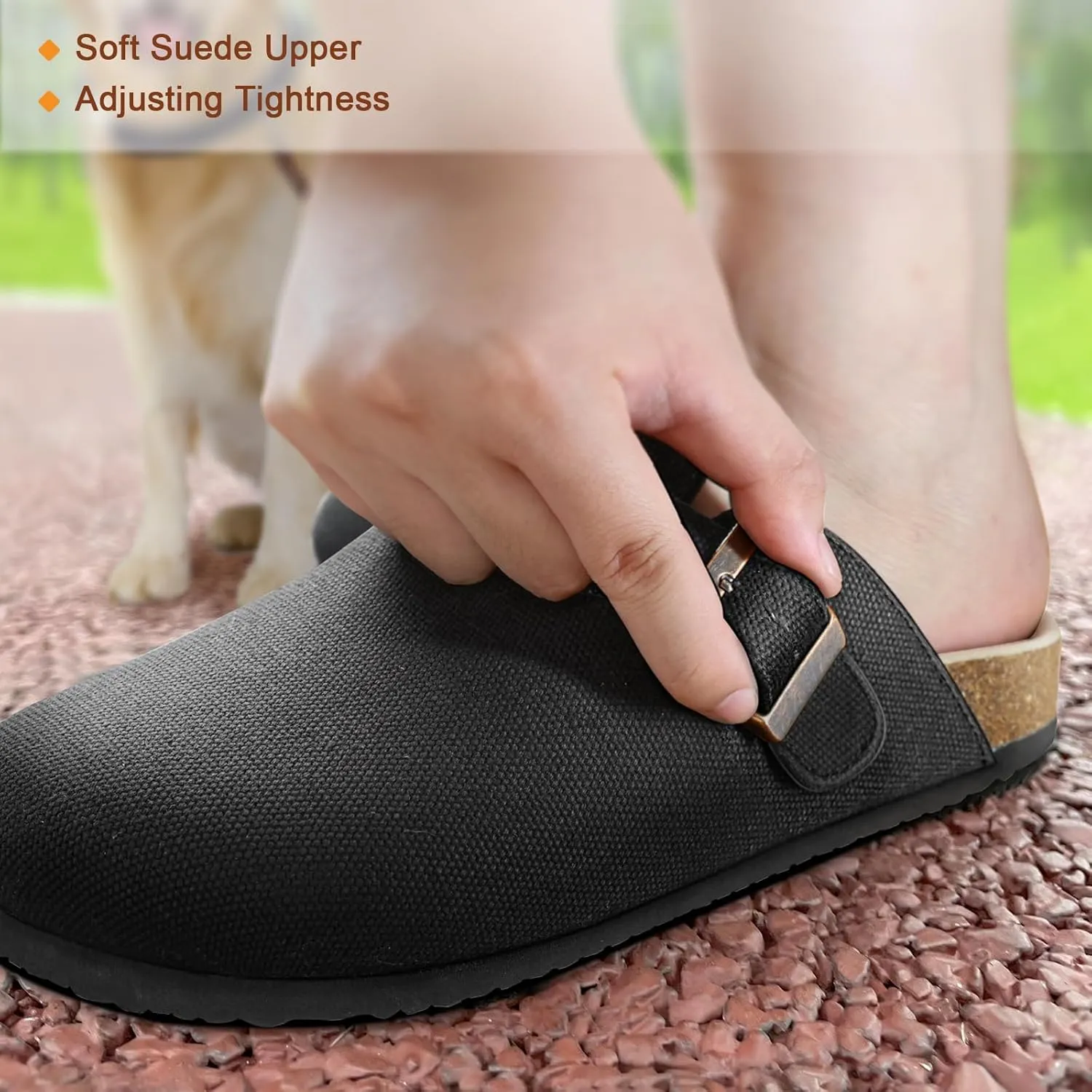 BULLIANT Women Clogs-Comfortable Mules Slippers Sandals Nurse Shoes Unisex for Men-Cushioned Footed Flannel-Lined Upper