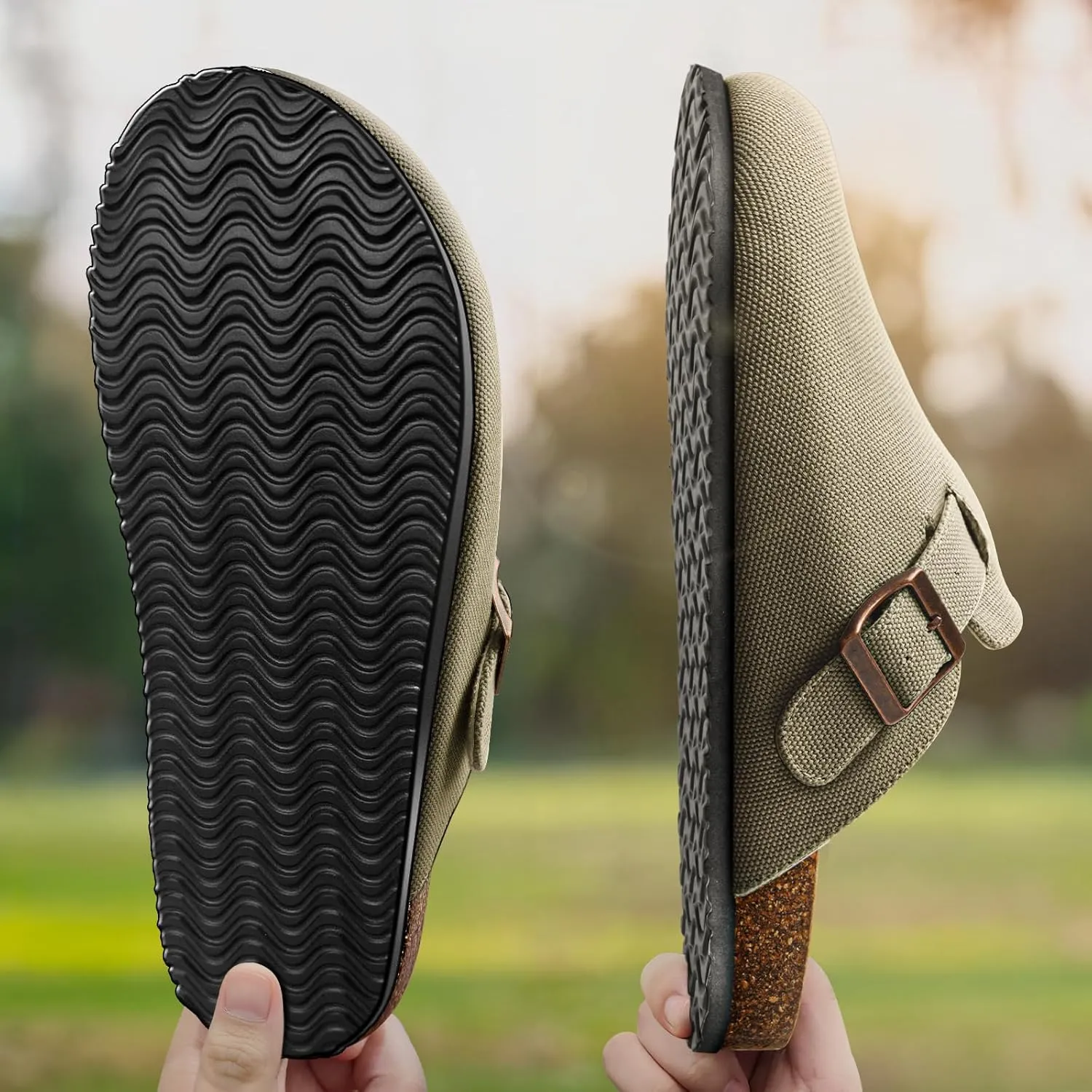 BULLIANT Women Clogs-Comfortable Mules Slippers Sandals Nurse Shoes Unisex for Men-Cushioned Footed Flannel-Lined Upper