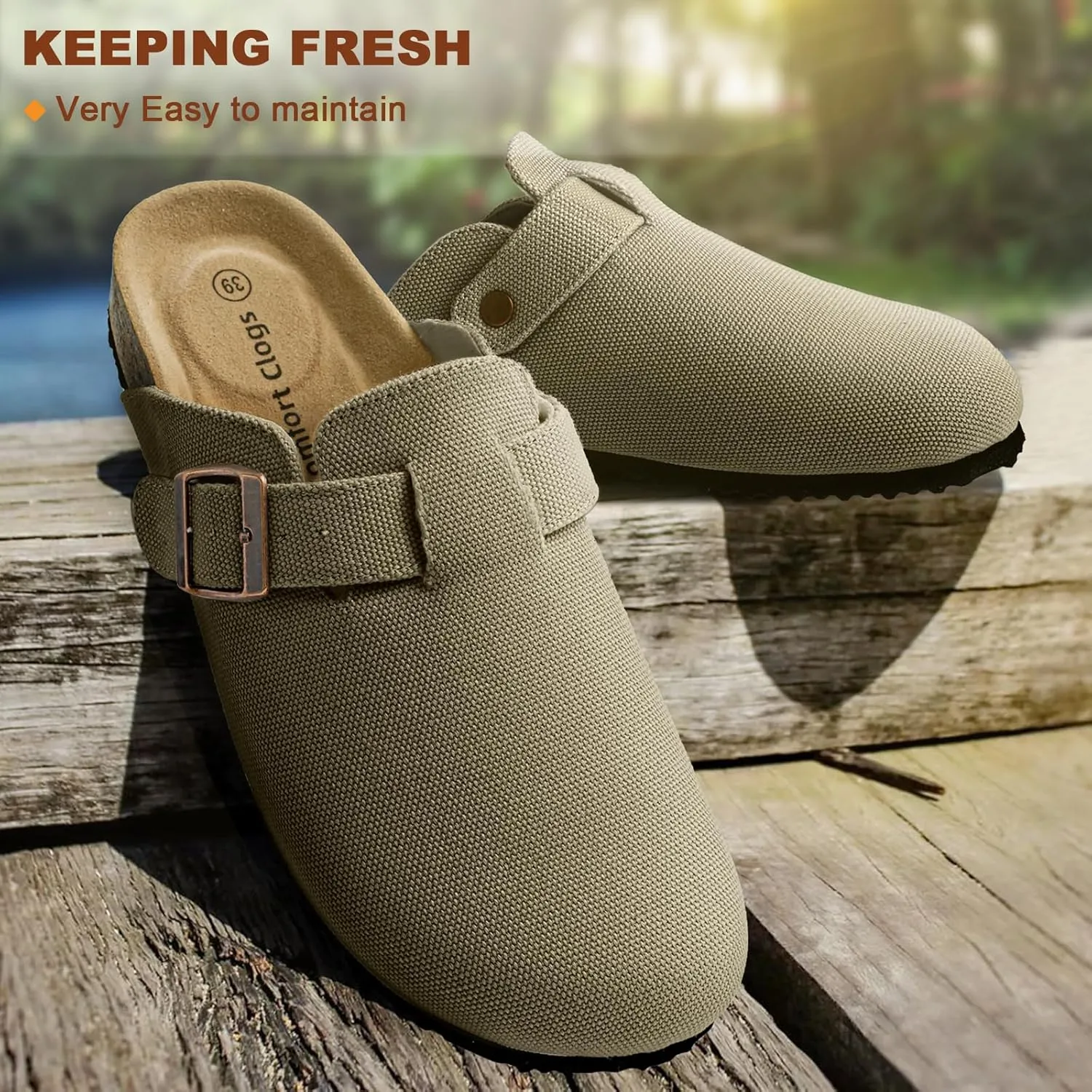 BULLIANT Women Clogs-Comfortable Mules Slippers Sandals Nurse Shoes Unisex for Men-Cushioned Footed Flannel-Lined Upper