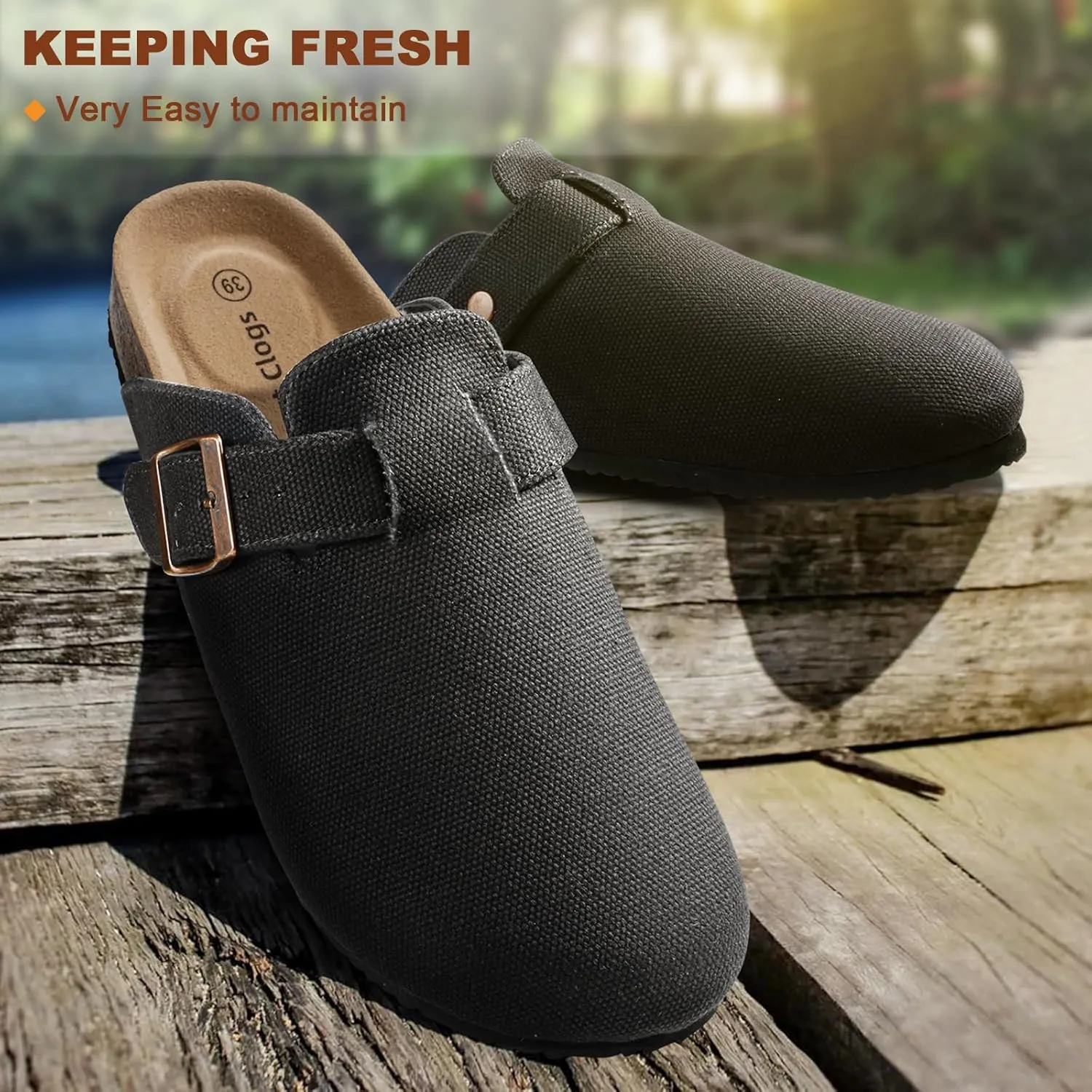 BULLIANT Women Clogs-Comfortable Mules Slippers Sandals Nurse Shoes Unisex for Men-Cushioned Footed Flannel-Lined Upper