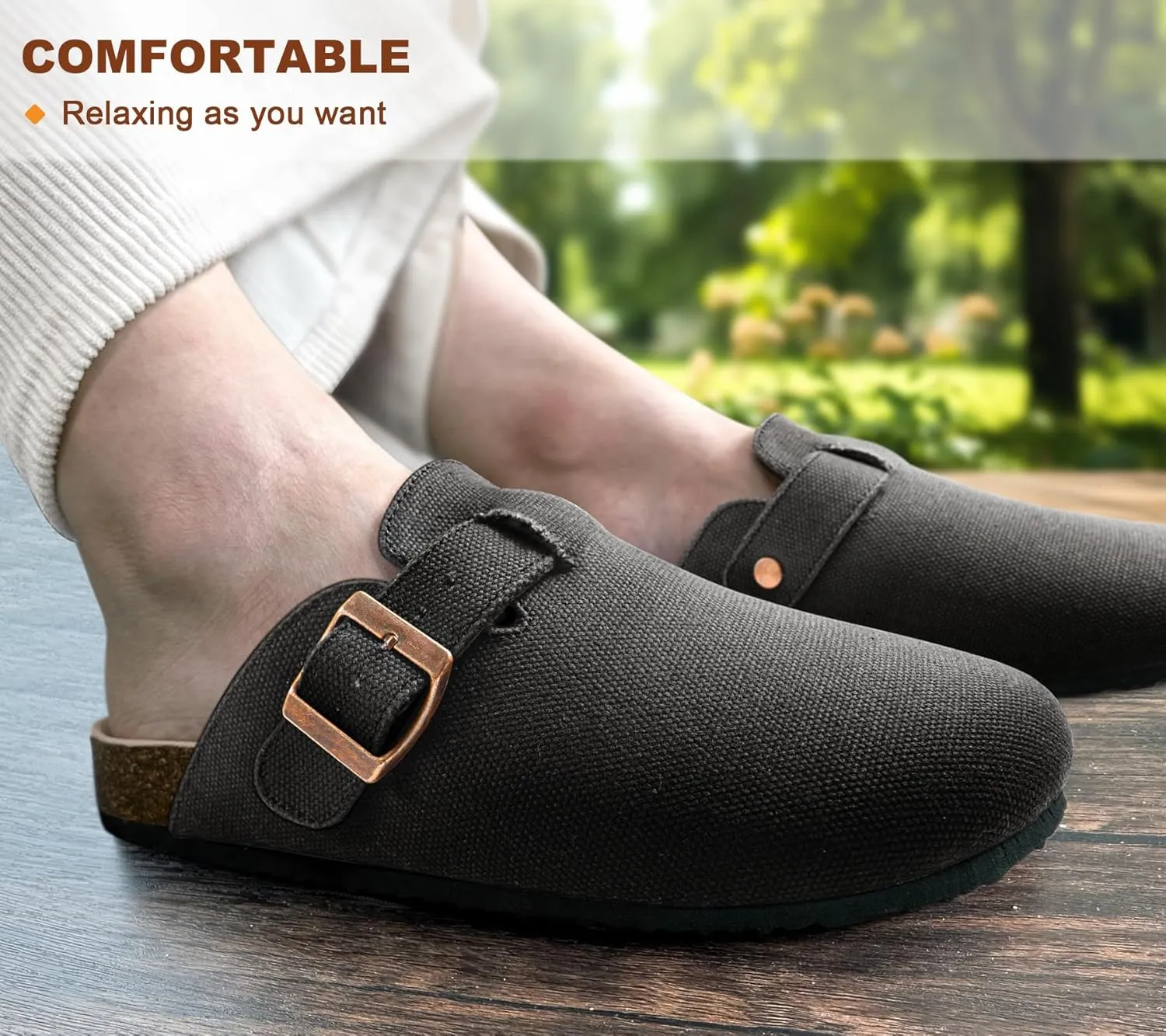 BULLIANT Women Clogs-Comfortable Mules Slippers Sandals Nurse Shoes Unisex for Men-Cushioned Footed Flannel-Lined Upper