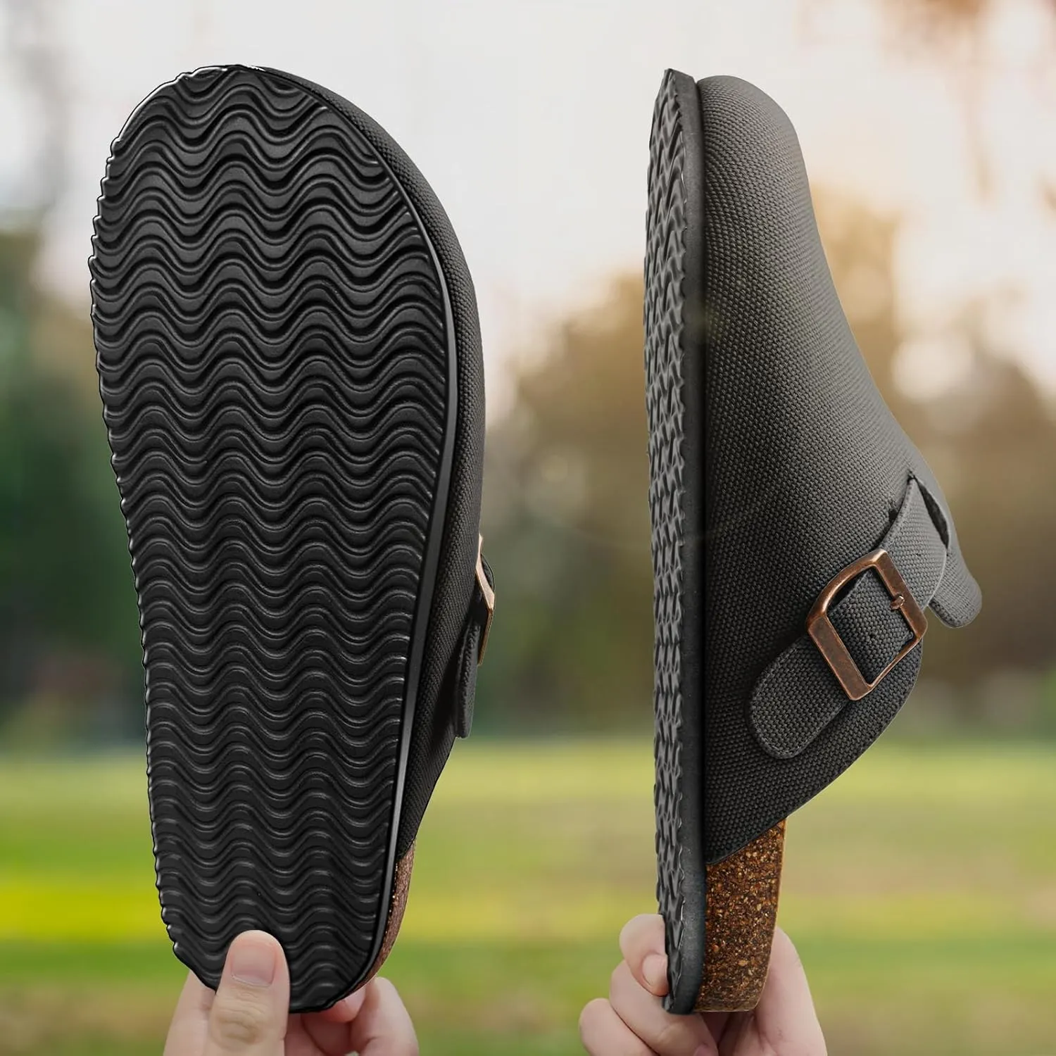 BULLIANT Women Clogs-Comfortable Mules Slippers Sandals Nurse Shoes Unisex for Men-Cushioned Footed Flannel-Lined Upper