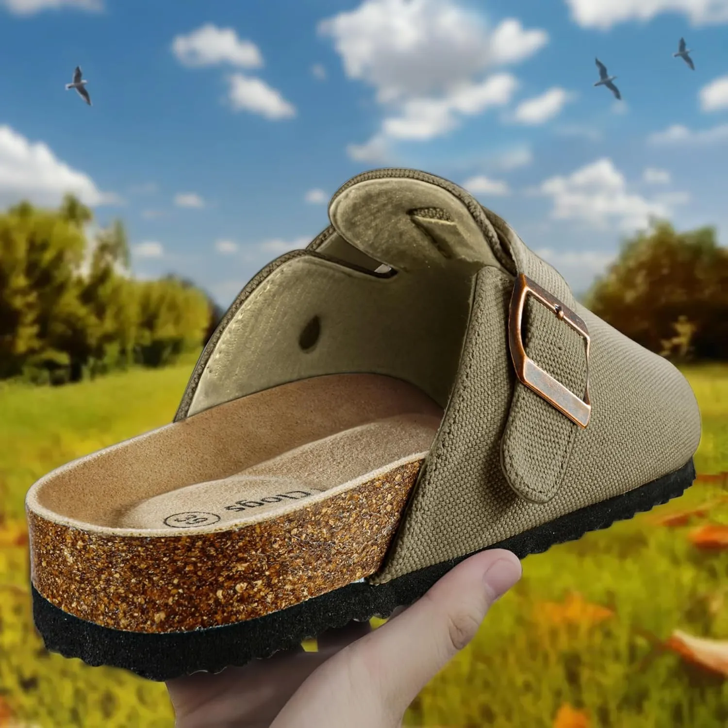 BULLIANT Women Clogs-Comfortable Mules Slippers Sandals Nurse Shoes Unisex for Men-Cushioned Footed Flannel-Lined Upper
