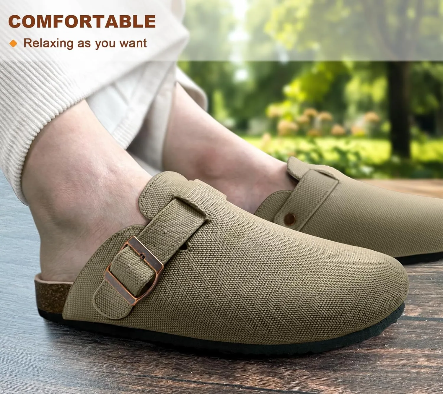BULLIANT Women Clogs-Comfortable Mules Slippers Sandals Nurse Shoes Unisex for Men-Cushioned Footed Flannel-Lined Upper