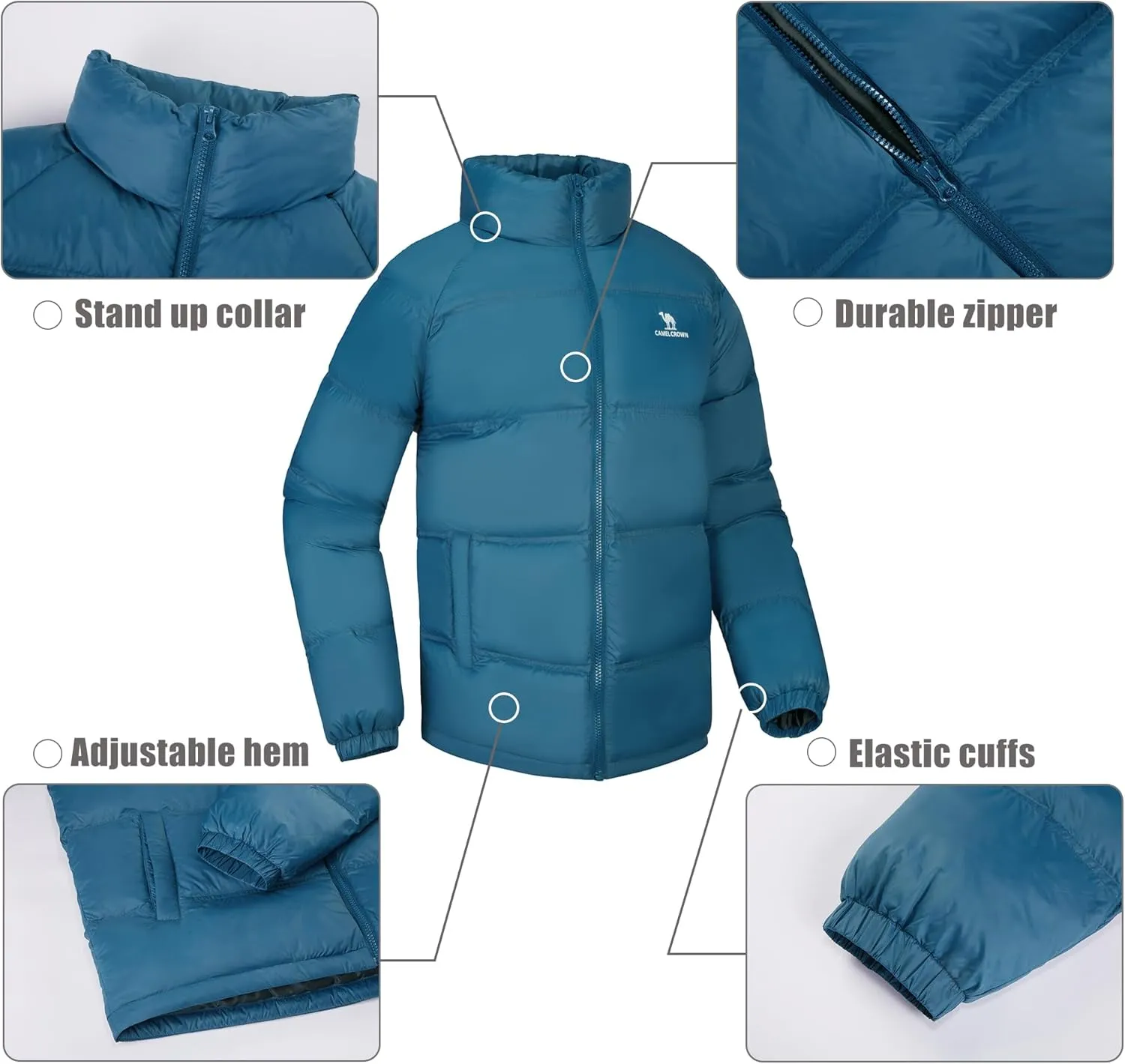 CAMELSPORTS Men's Thicken Winter Coats Warm Quilted Puffer Jackets Windproof Winter Jackets Windbreaker Insulated Jackets II