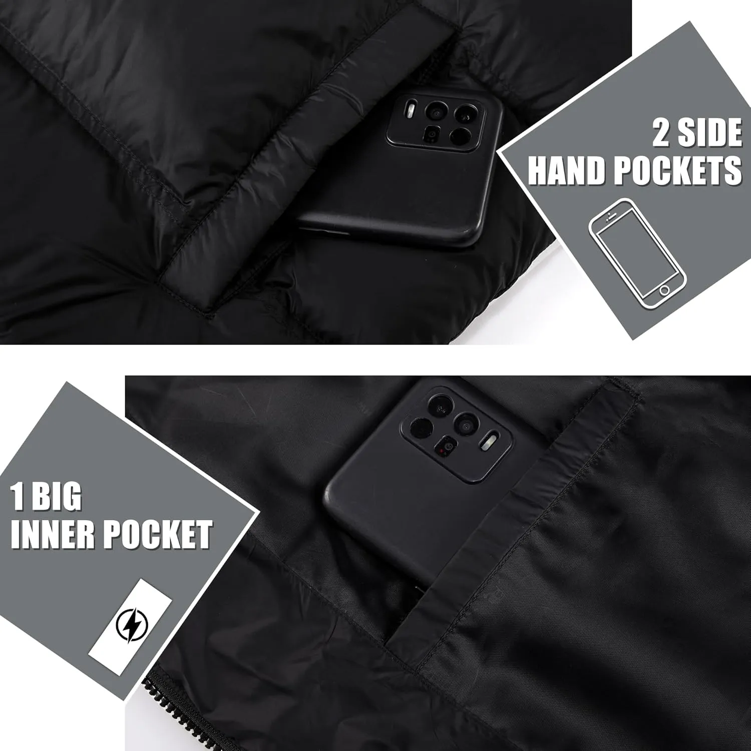 CAMELSPORTS Men's Thicken Winter Coats Warm Quilted Puffer Jackets Windproof Winter Jackets Windbreaker Insulated Jackets II