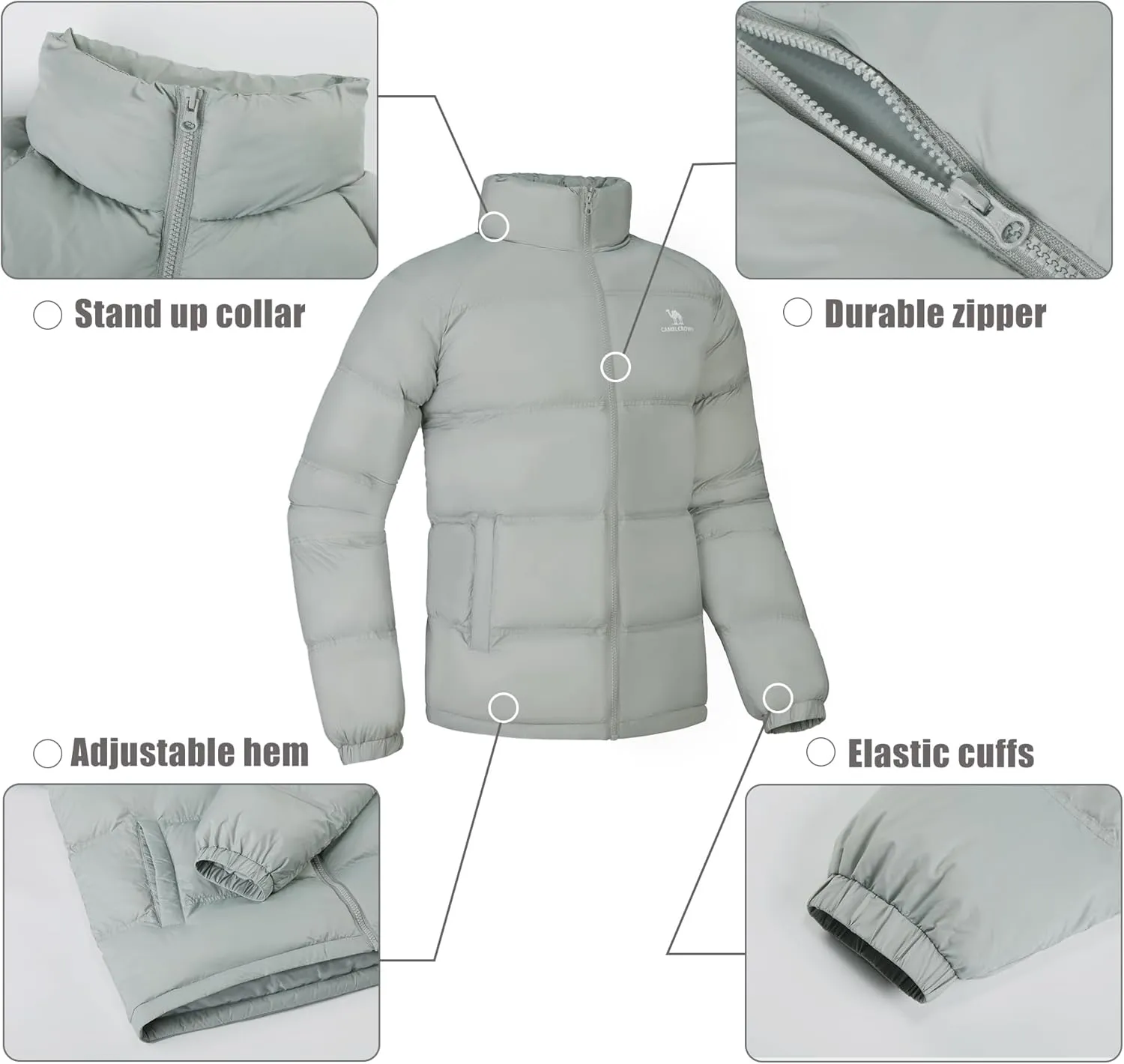 CAMELSPORTS Men's Thicken Winter Coats Warm Quilted Puffer Jackets Windproof Winter Jackets Windbreaker Insulated Jackets II