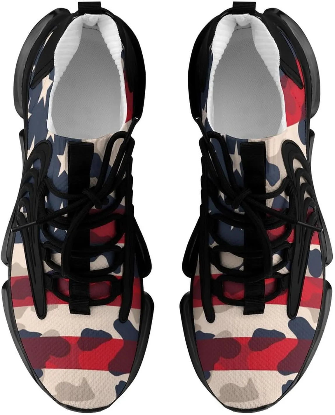 Camouflage U.S. Flag Men's Tennis Shoes Fashion Athletic Sneakers for Sport Walking Running Workout