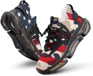 Camouflage U.S. Flag Men's Tennis Shoes Fashion Athletic Sneakers for Sport Walking Running Workout