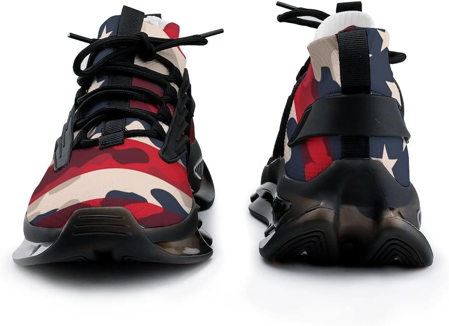 Camouflage U.S. Flag Men's Tennis Shoes Fashion Athletic Sneakers for Sport Walking Running Workout