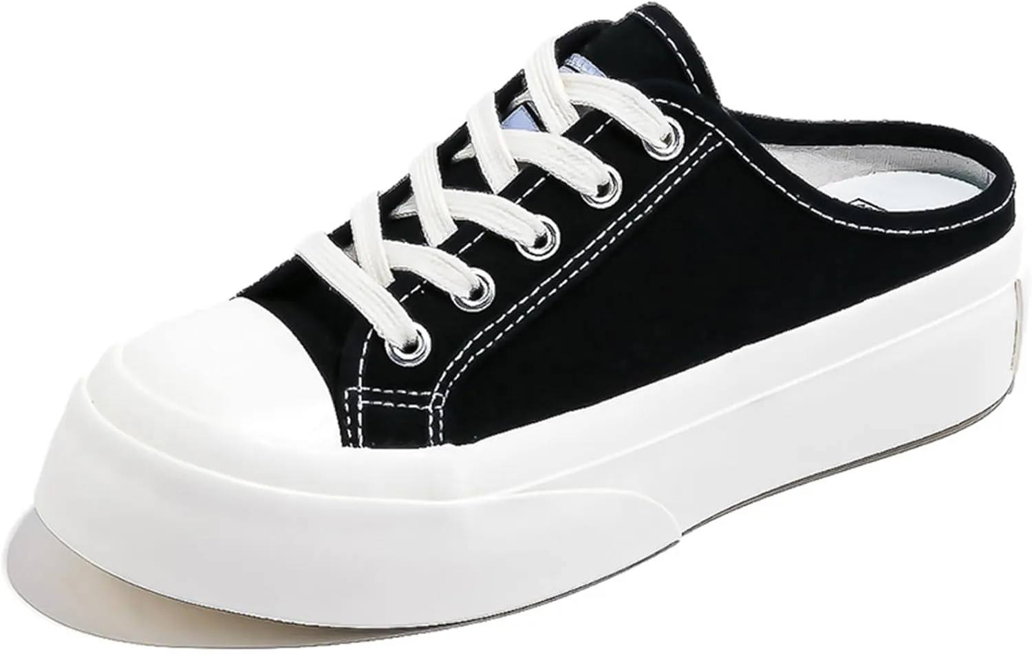 Canvas Mules for Women Backless Sneakers Slip on Comfortable Casual Shoes