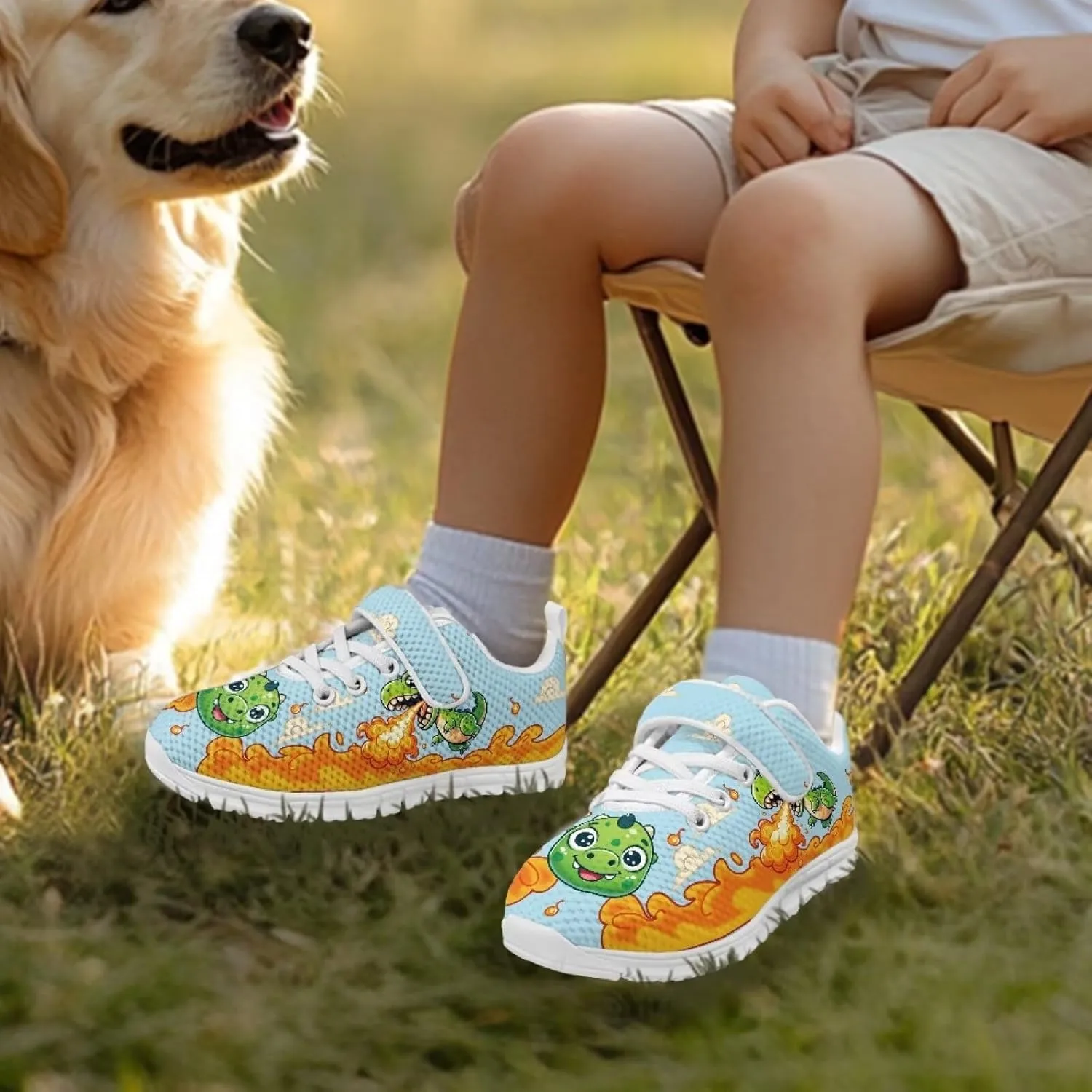 Cartoon Animals Kids Shoes Boys Girls Sneakers Unisex Lightweight Running Shoes Breathable Athletic Fitness Sneakers for Little Kid SizeUS11-15