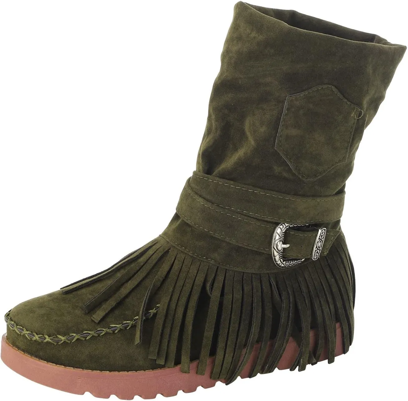 Casual Fashion Women Ankle Boots Women's Boots Ankle Boots Casual Retro Fringe Tassel Round Toe Flat Women's Boots