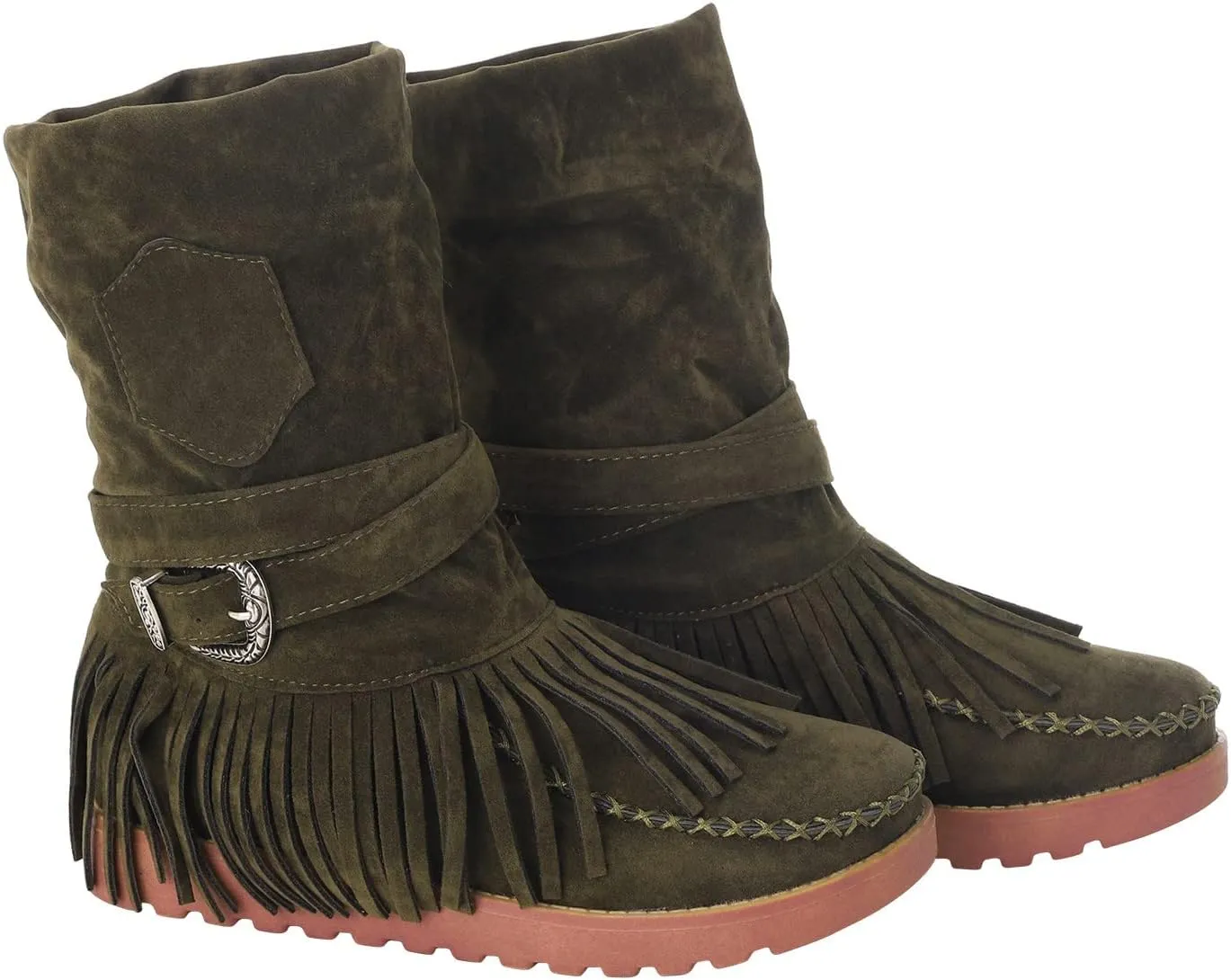 Casual Fashion Women Ankle Boots Women's Boots Ankle Boots Casual Retro Fringe Tassel Round Toe Flat Women's Boots