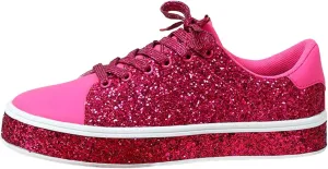 Casual Thick Soled Sneakers New Glossy Fashion Women's Shoes Low Top Lace Up Flat Shoes Casual Shoes Women Size 9